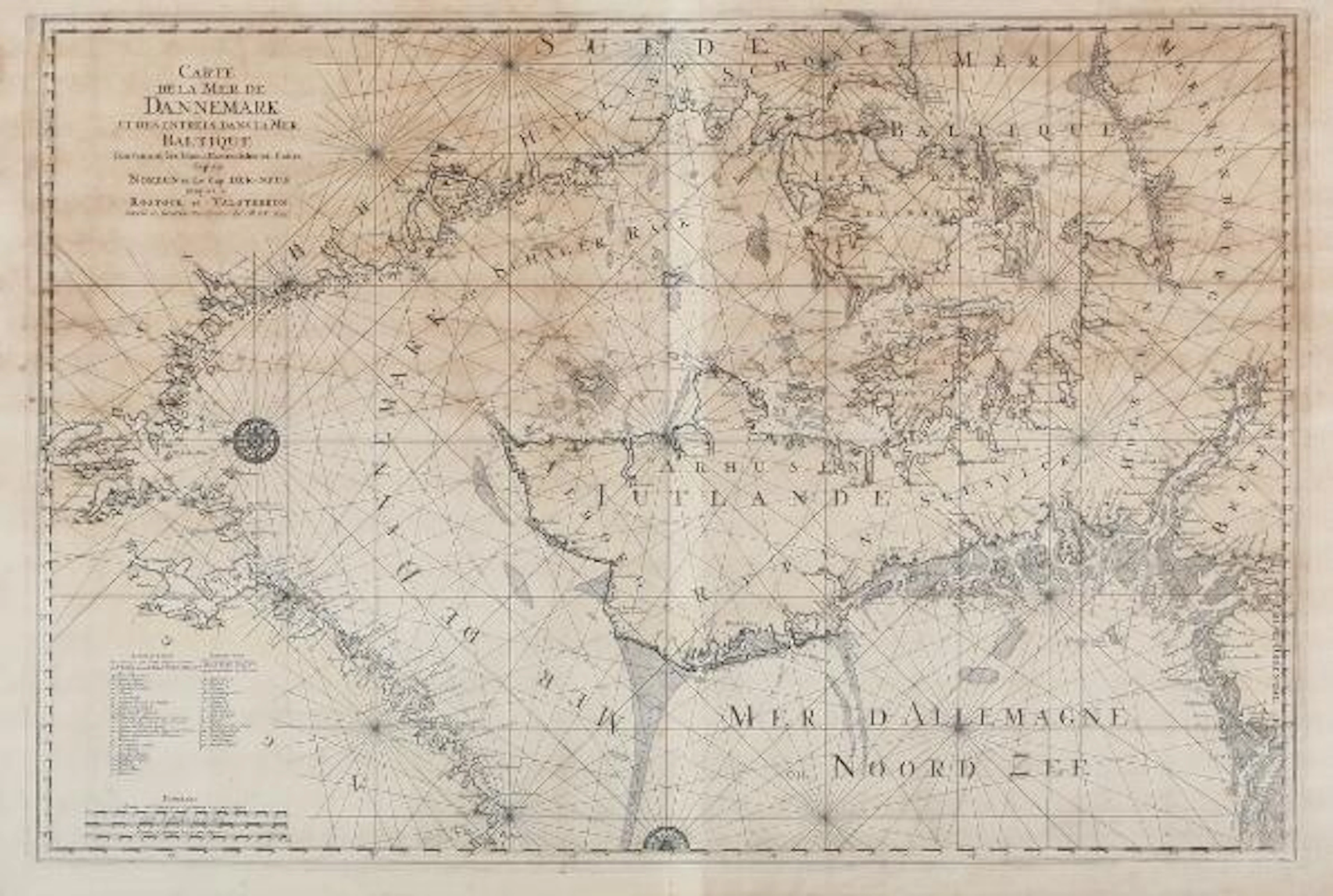 Alexis Hubert Jaillot: "Carte de la mer de Danemark". Engraving. Visible