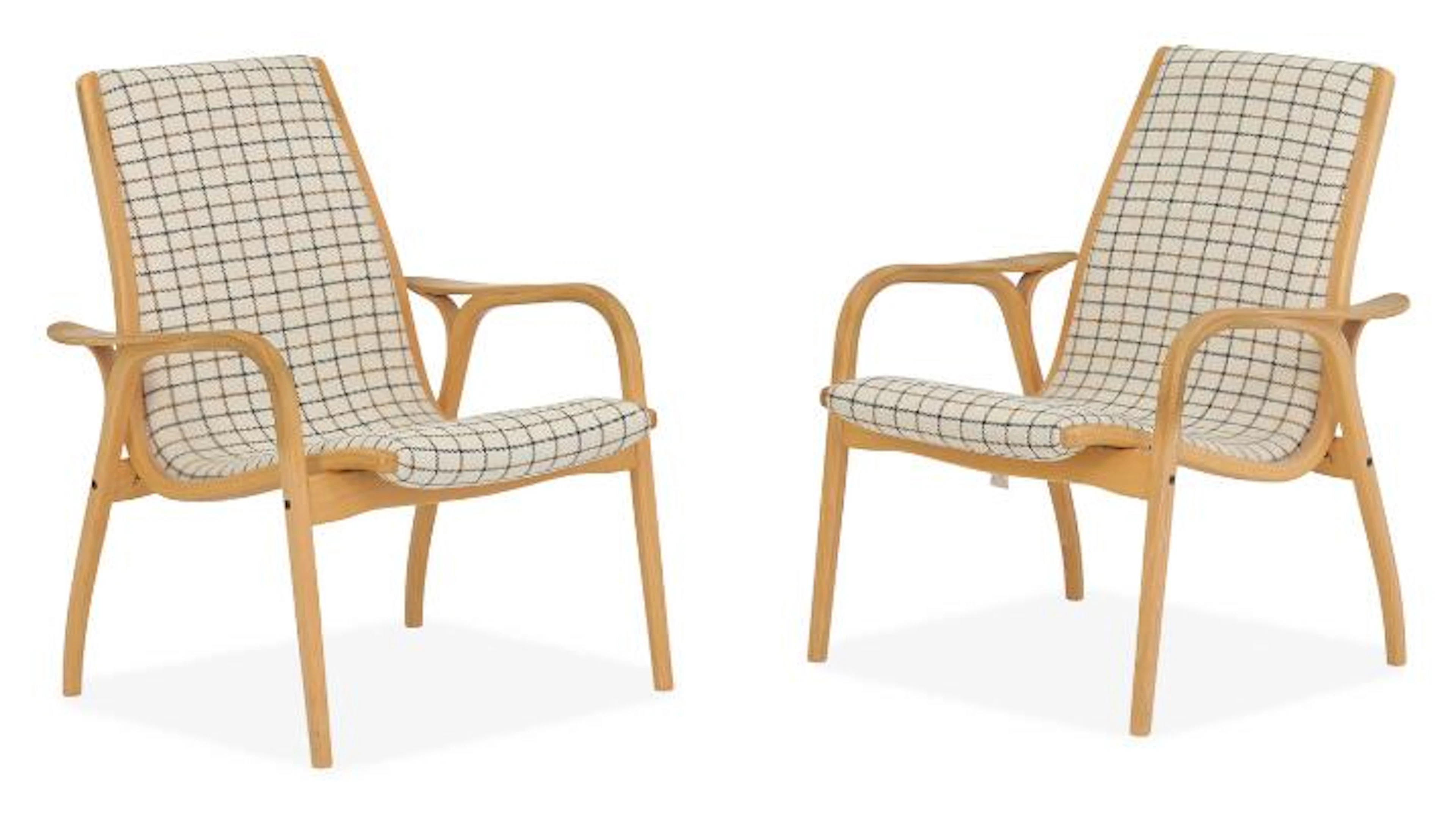 Yngve Ekström: "Lamino". A pair of armchairs in moulded, laminated