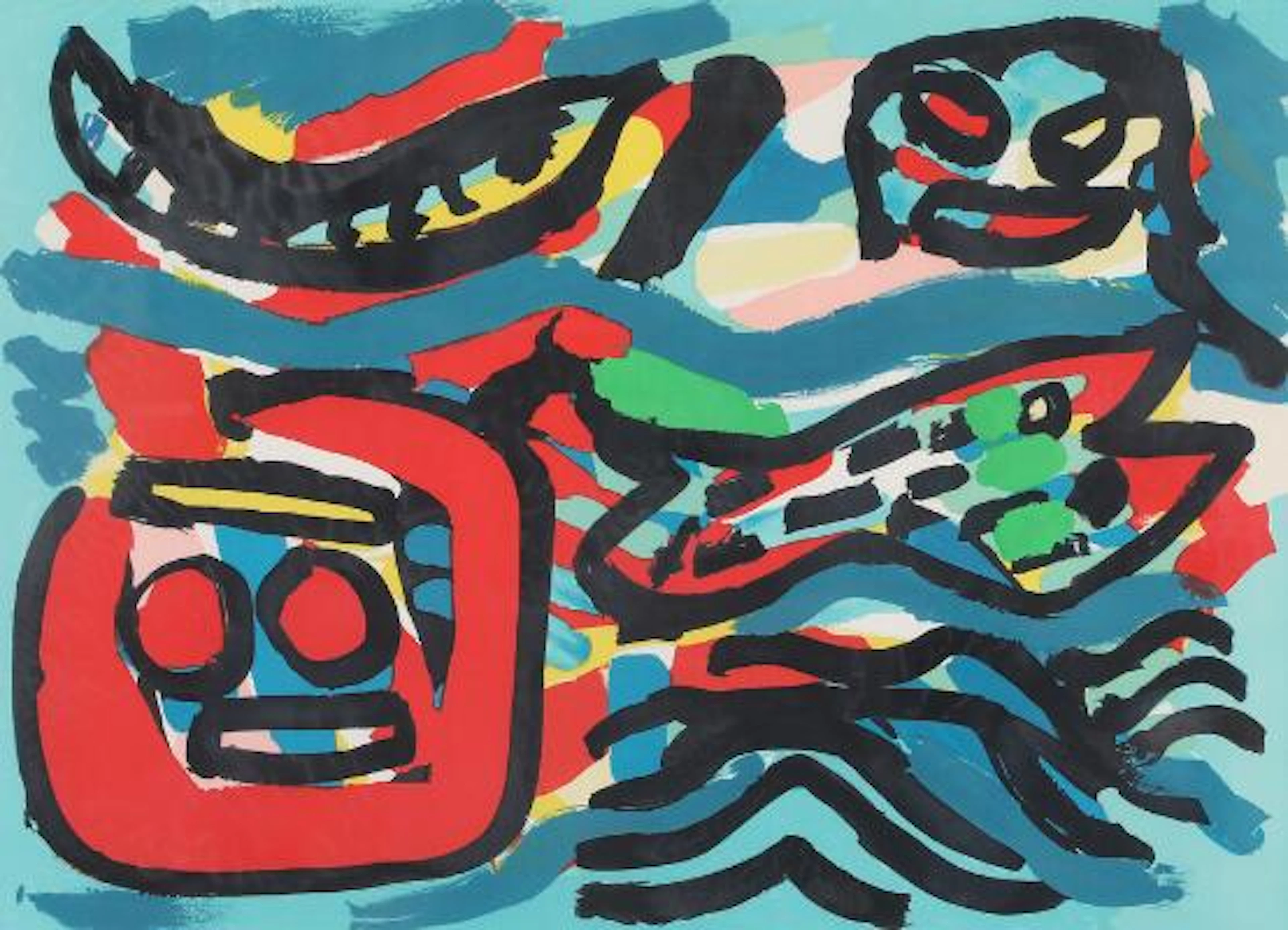 Karel Appel: "Après-midi d'un singe". Signed Appel, 1/85. Lithograph
