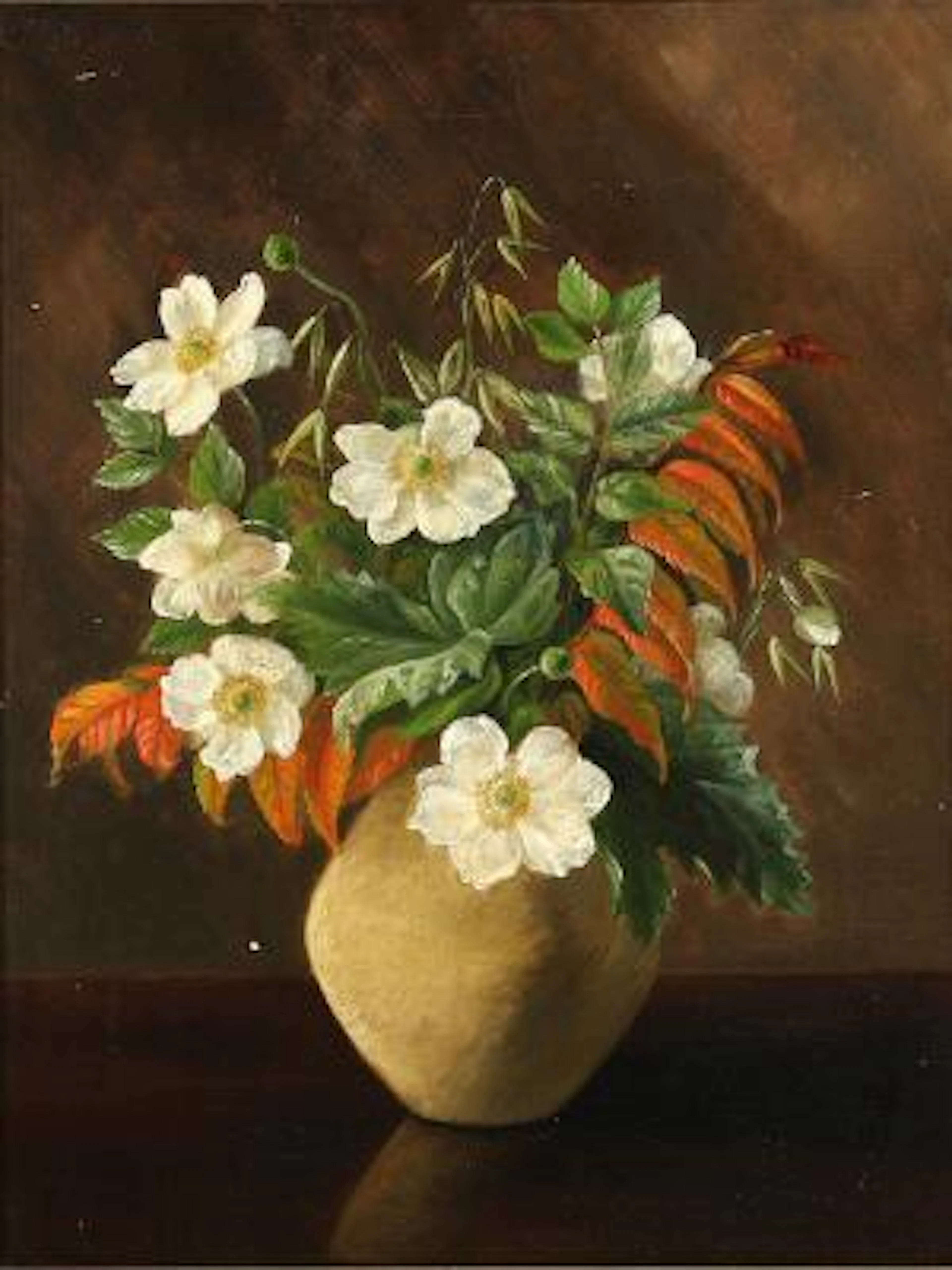 Mimi Schwartzkopf: Still life with flowers in a vase. Signed M. S.