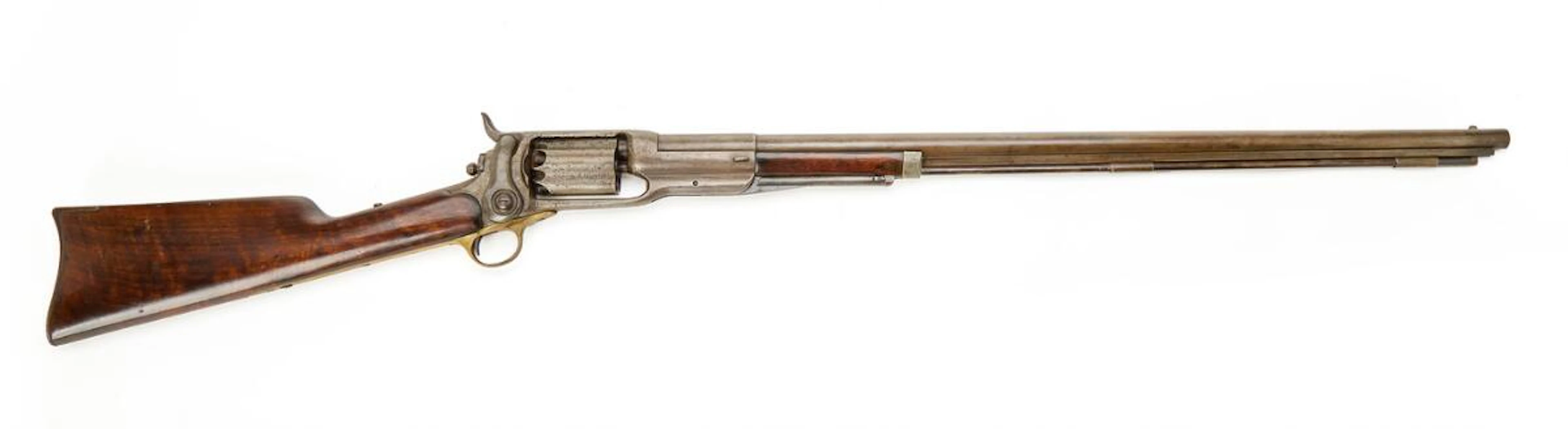 Colt half-stocked civilian revolver shotgun M/1855 no. 9295. – Bruun