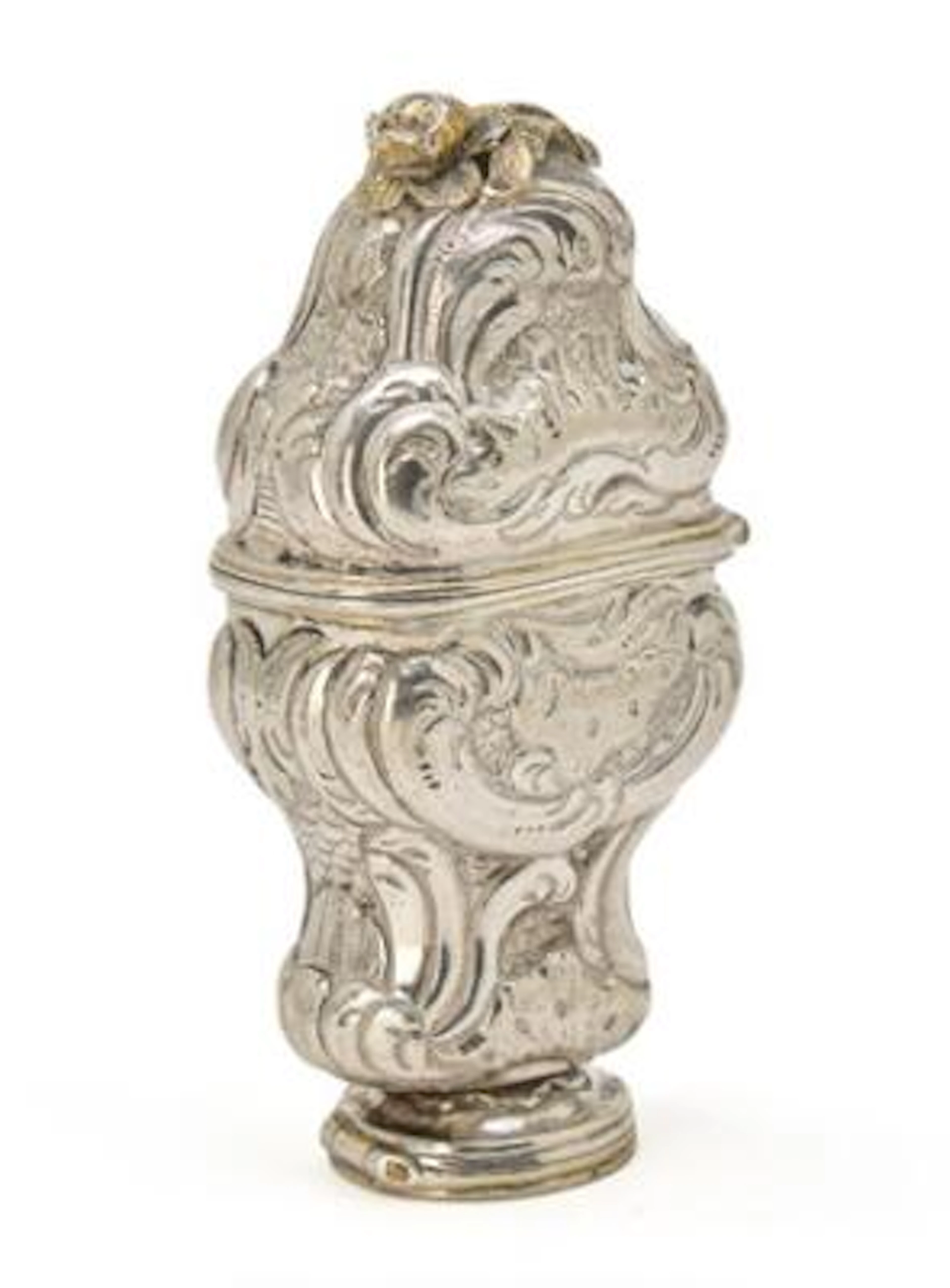 A Danish Rococo silver vinaigrette. Maker Ditleff Pape, Copenhagen