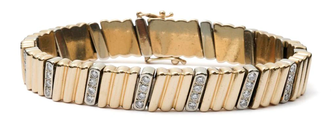 A diamond bracelet set with numerous brilliant-cut diamonds, mounted