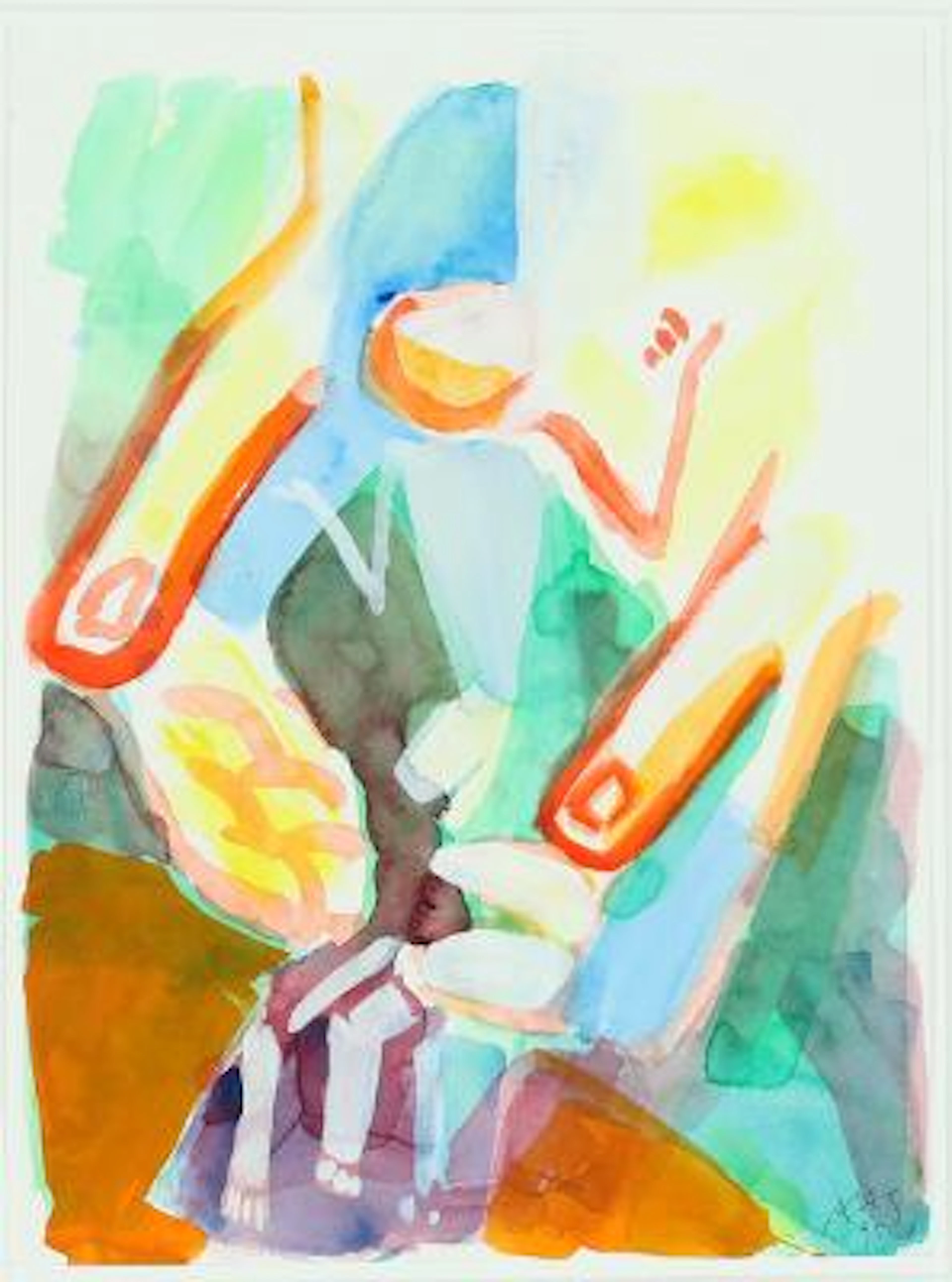 Arne Haugen Sørensen: Untitled. Signed AHS 95. Watercolour on paper.