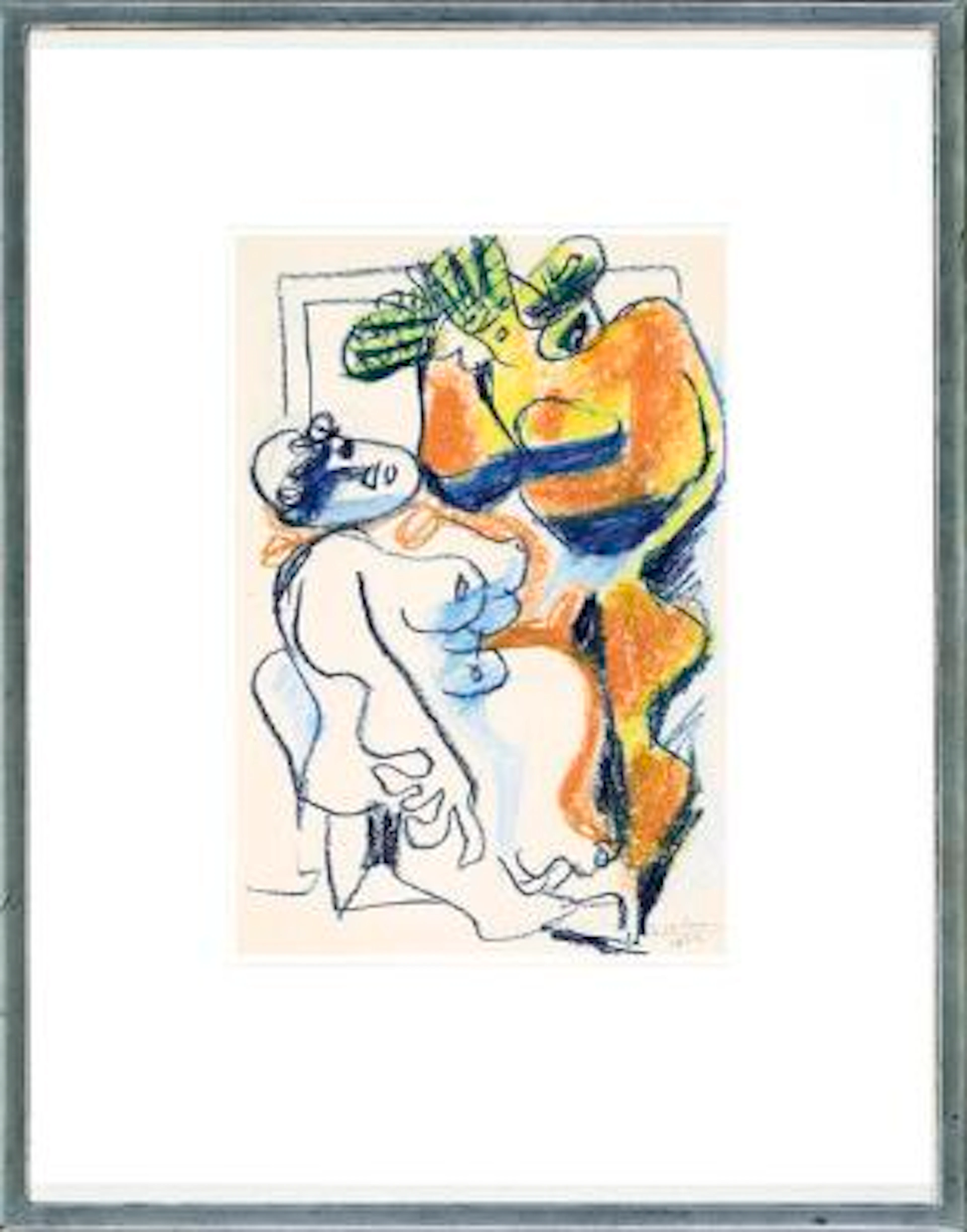 Le Corbusier: "Deux femmes nues". Signed Le Corbusier 1932. Pastel