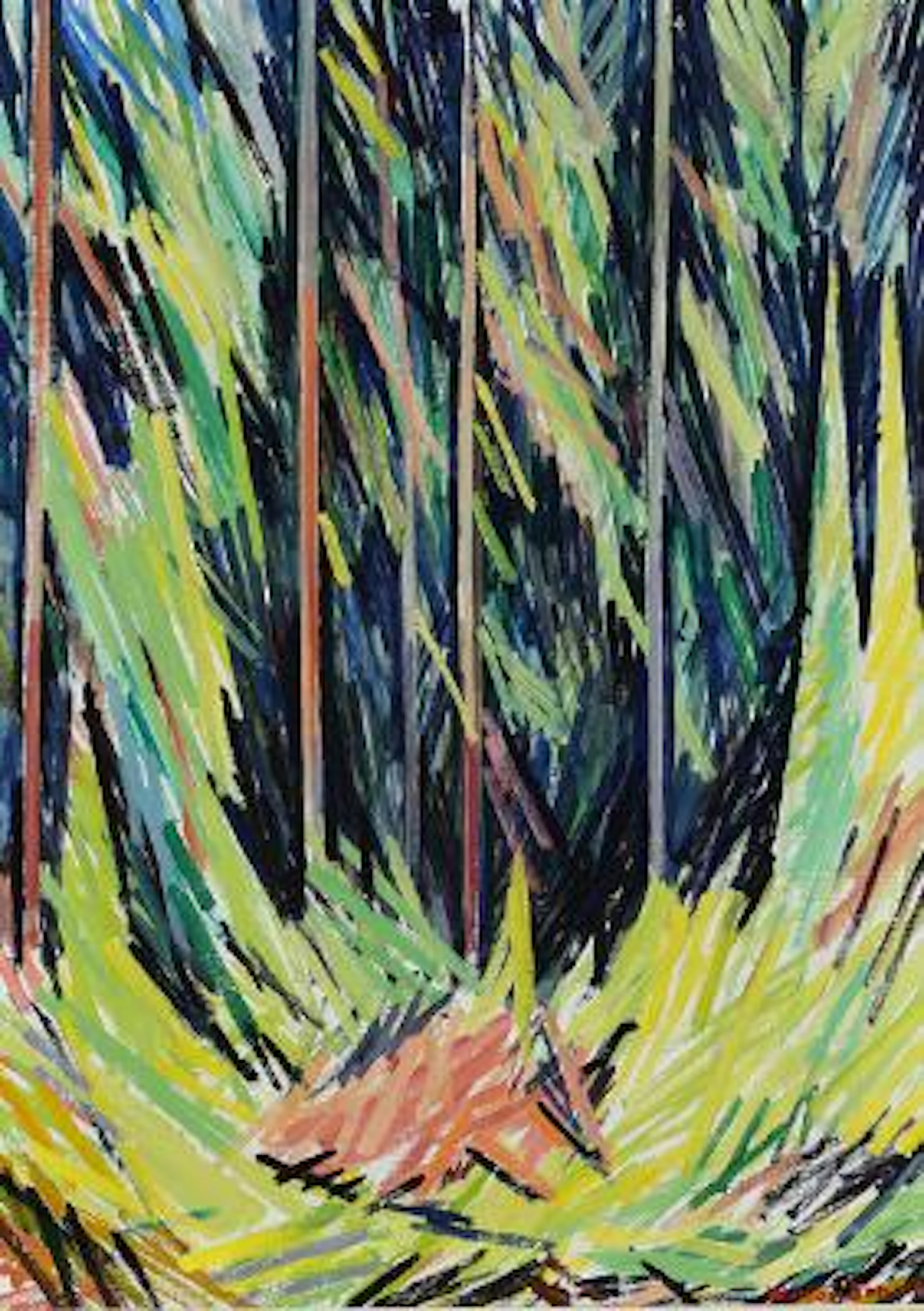 William Scharff: Pine forest, Tibirke. Signed William Scharff. Oil