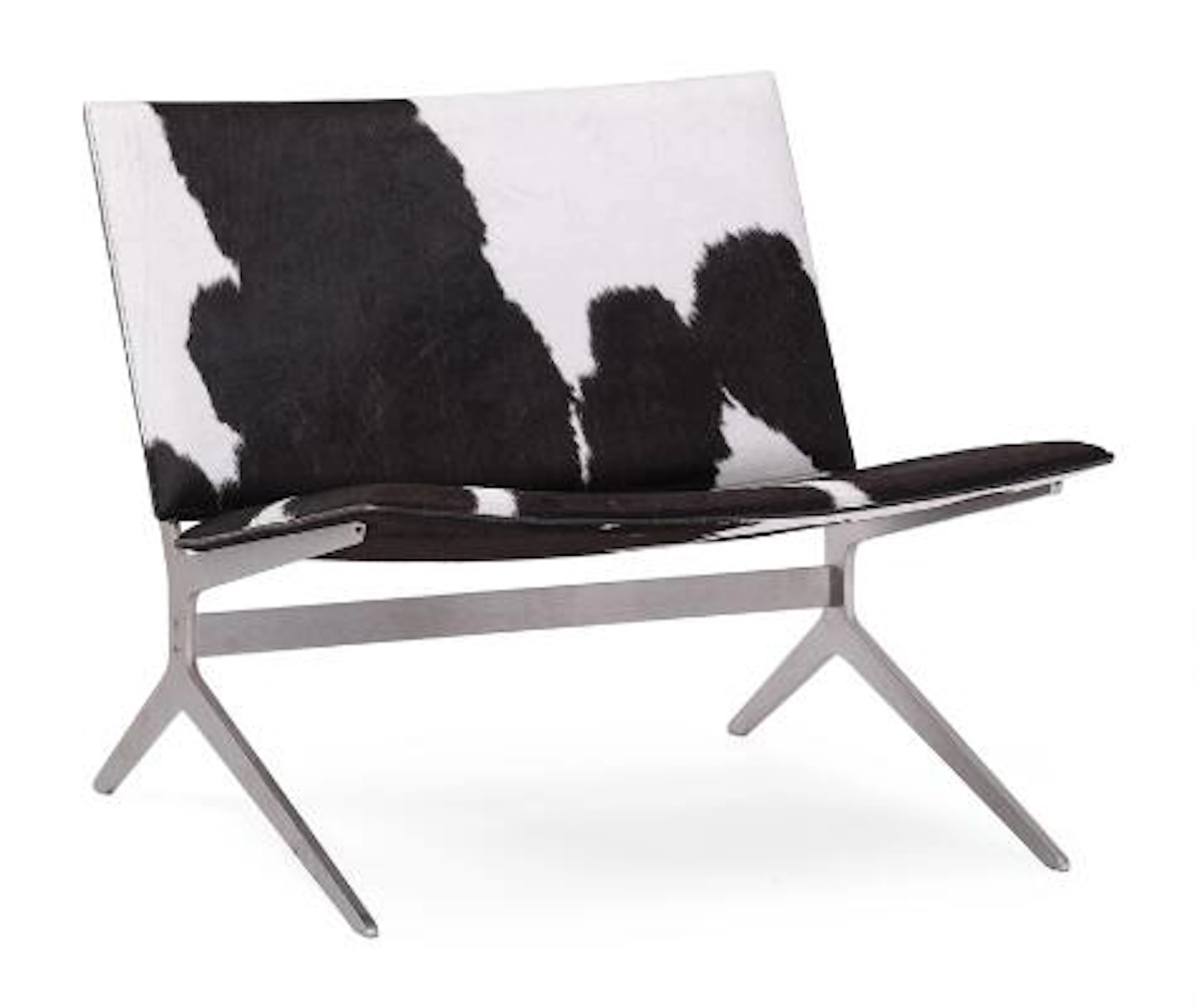 Jean-Marie Massaud: Armchair with steel frame. Seat and backrest upholstered