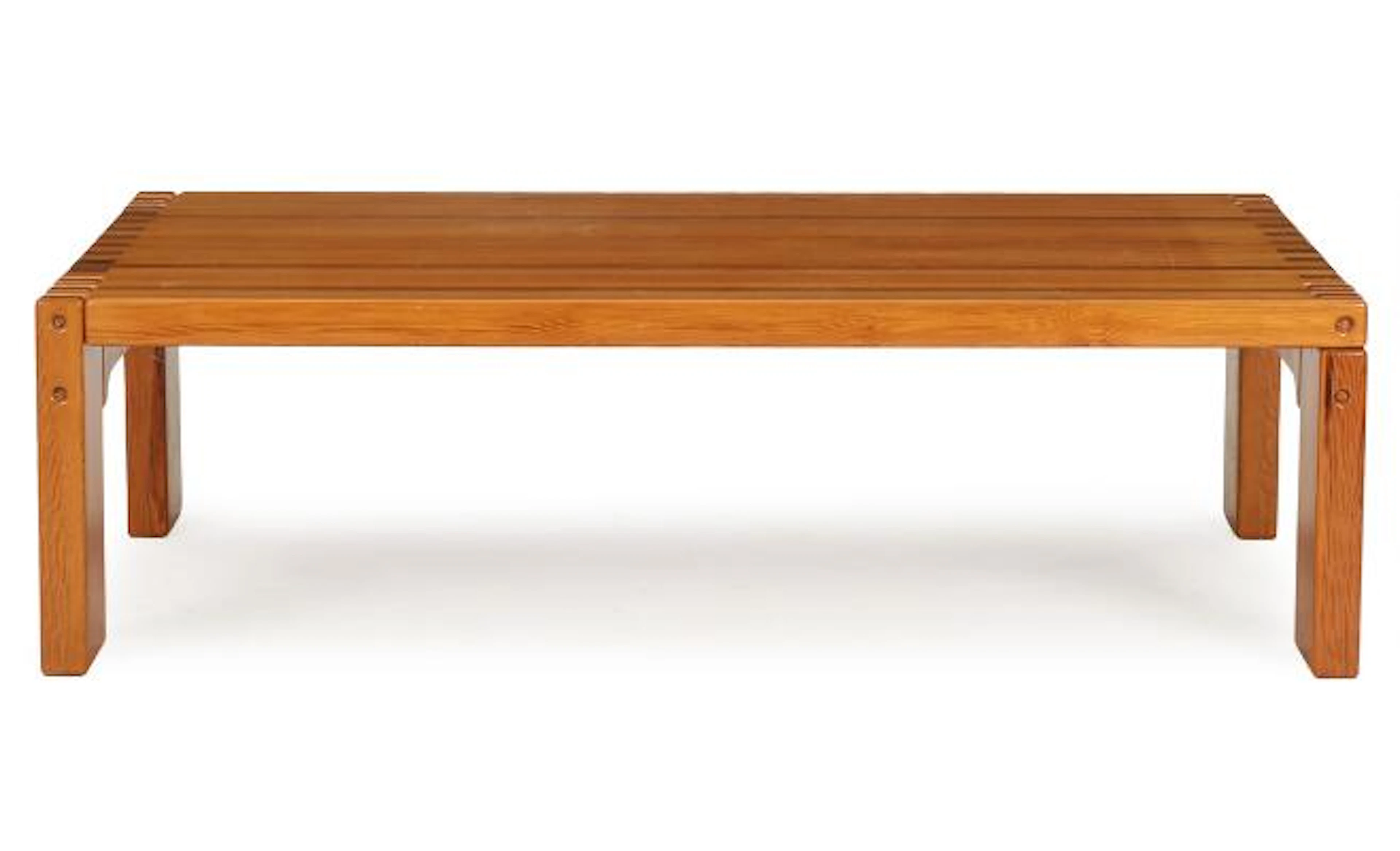Danish furniture design: A rectangular solid pine coffe table with