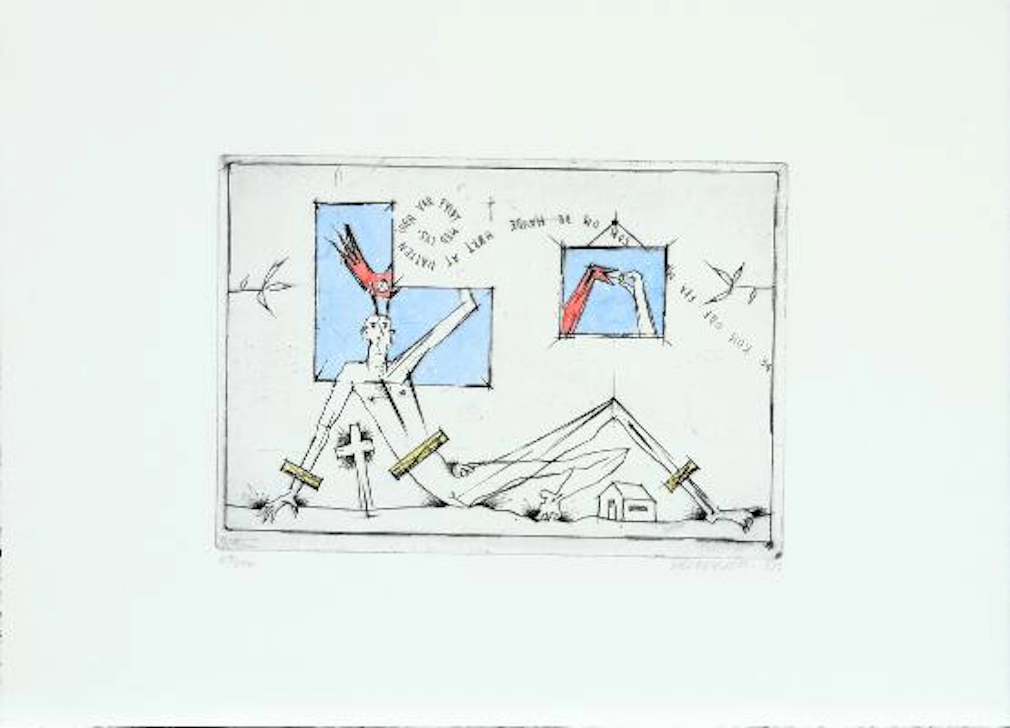 Sven Dalsgaard: Untitled. Signed Sven Dalsgaard, 84, 53/500. Hand-coloured