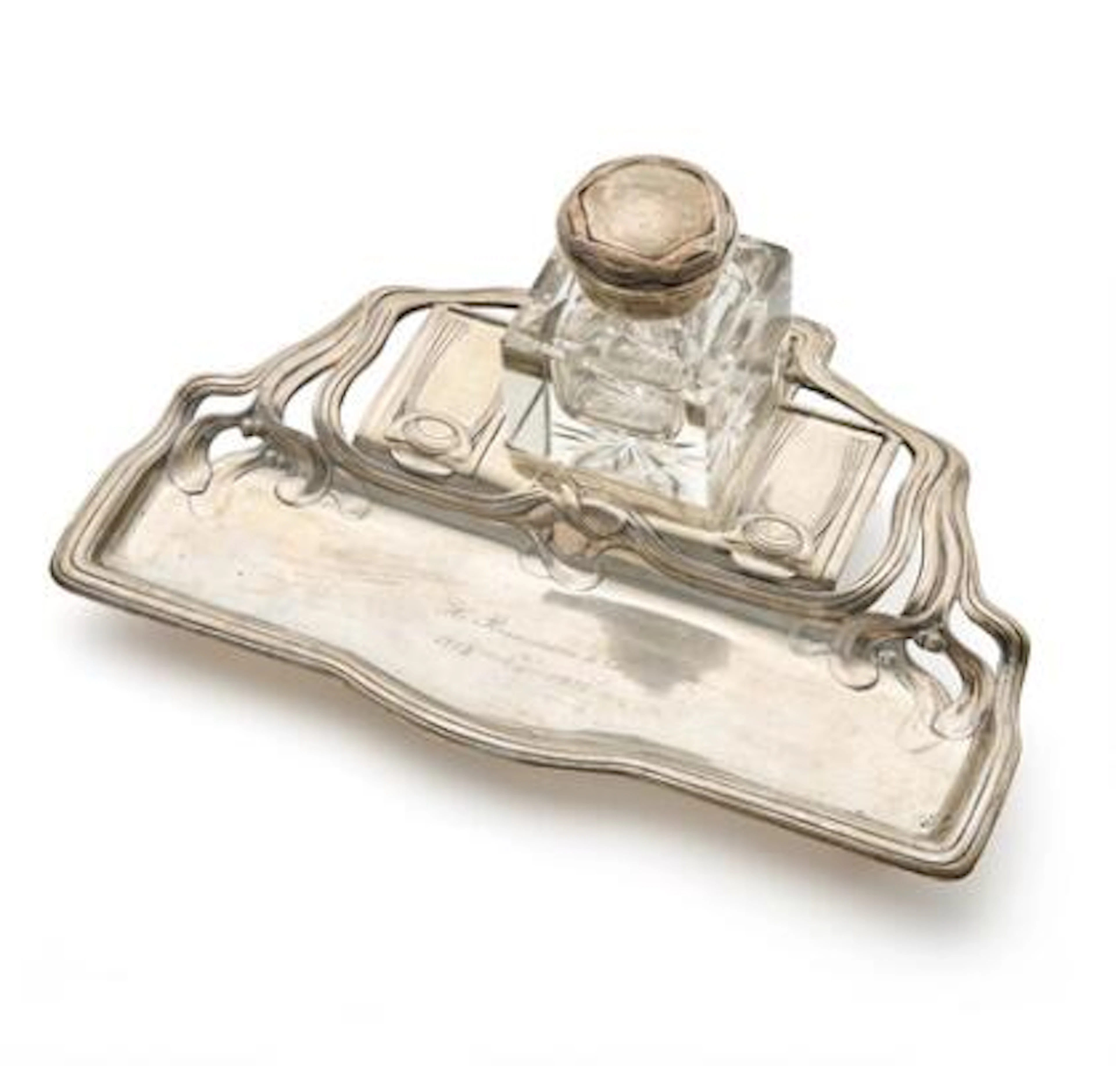 A Danish arts-and-crafts silver writing set, Copenhagen town mark