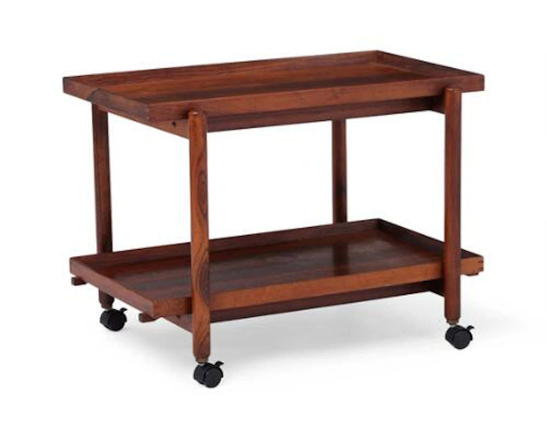 Poul Hundevad: Rosewood trolley with sliding top and underlying shelf