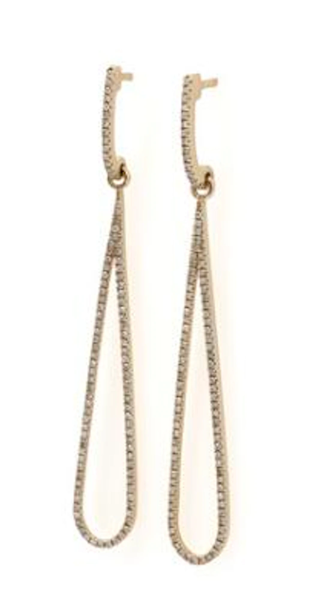 A pair of diamond ear studs each set with diamonds, mounted in 14k