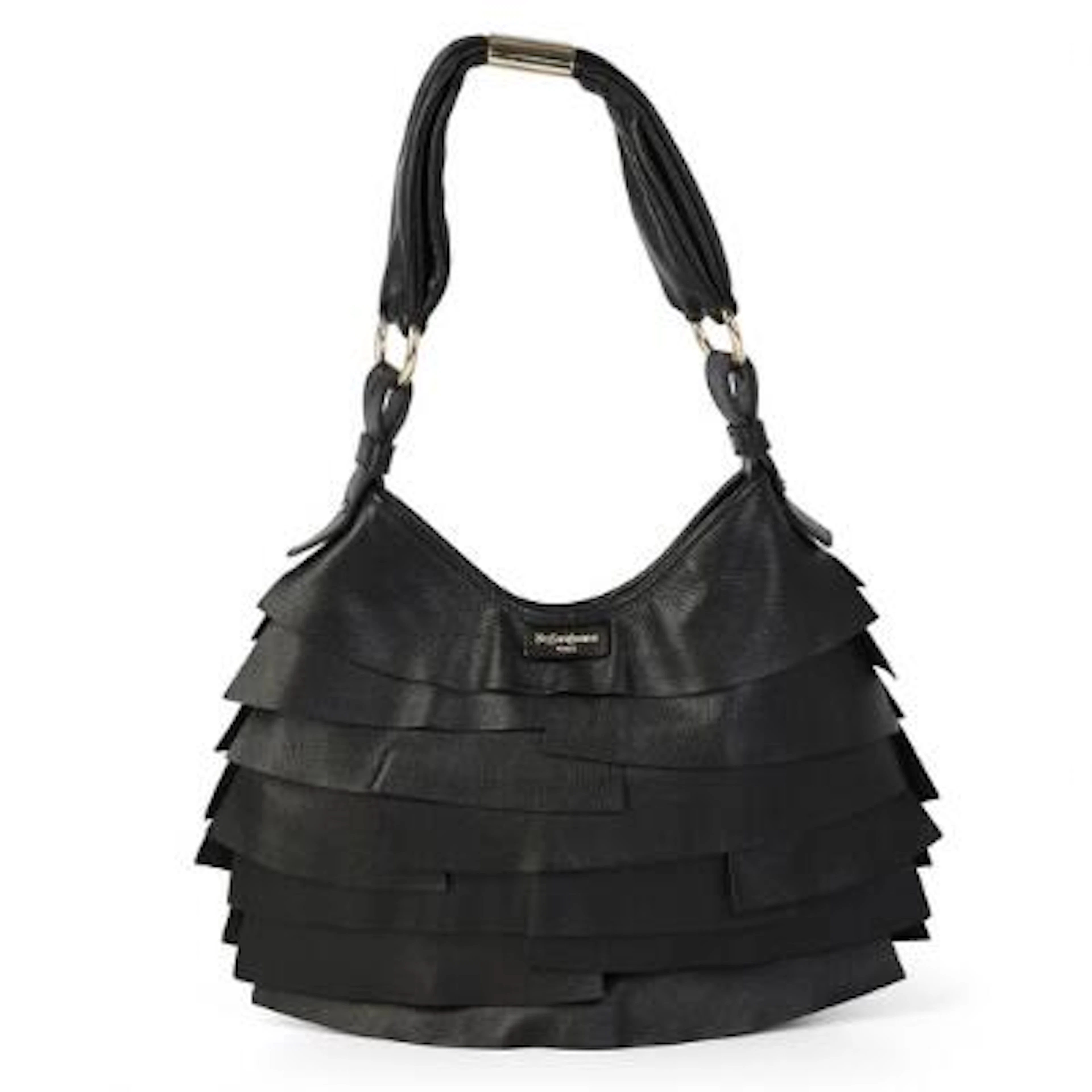 Yves Saint Laurent: A "Saint Tropez" bag of black pleated leather