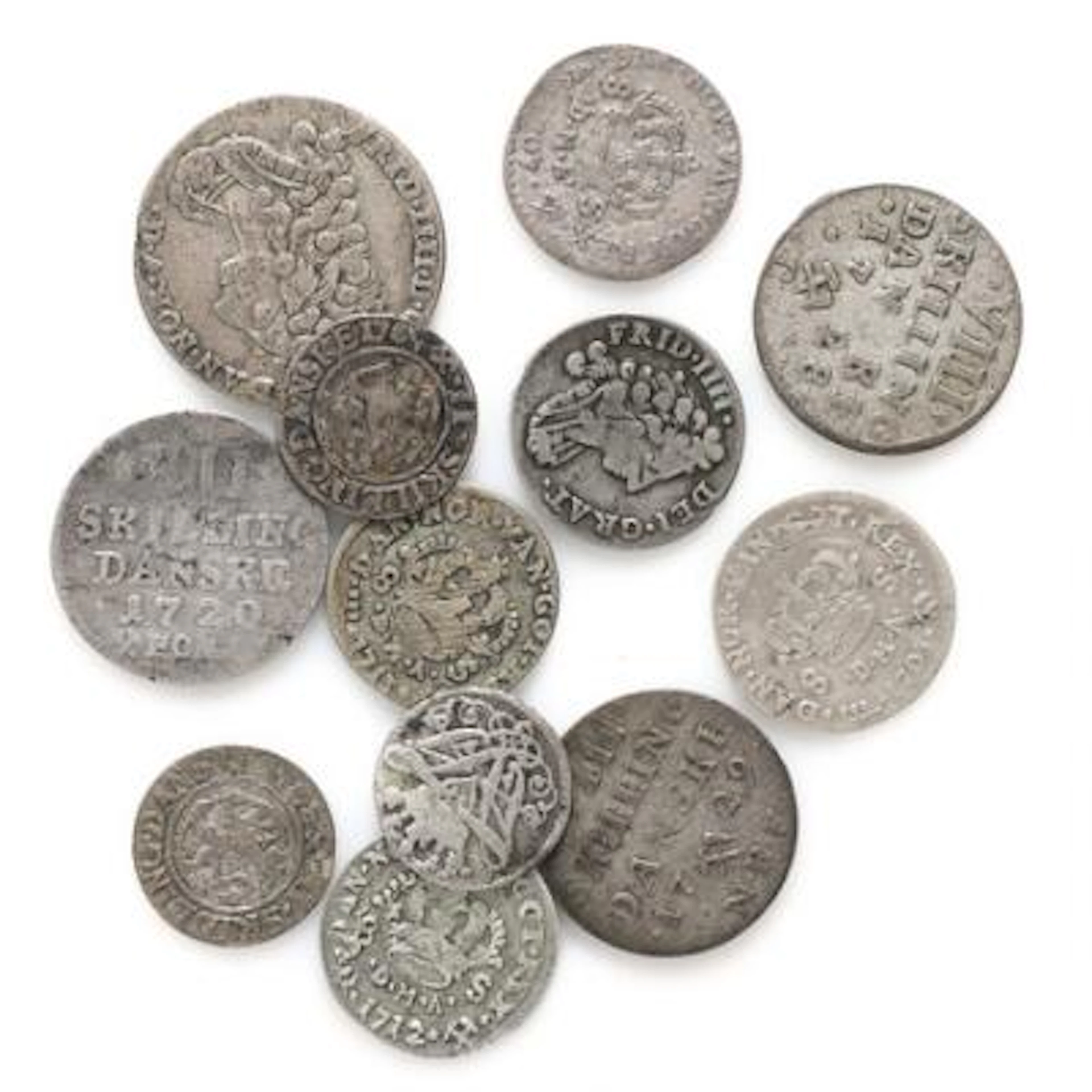 Norway, Frederik IV, collection of coins, in total 12 pcs – Bruun