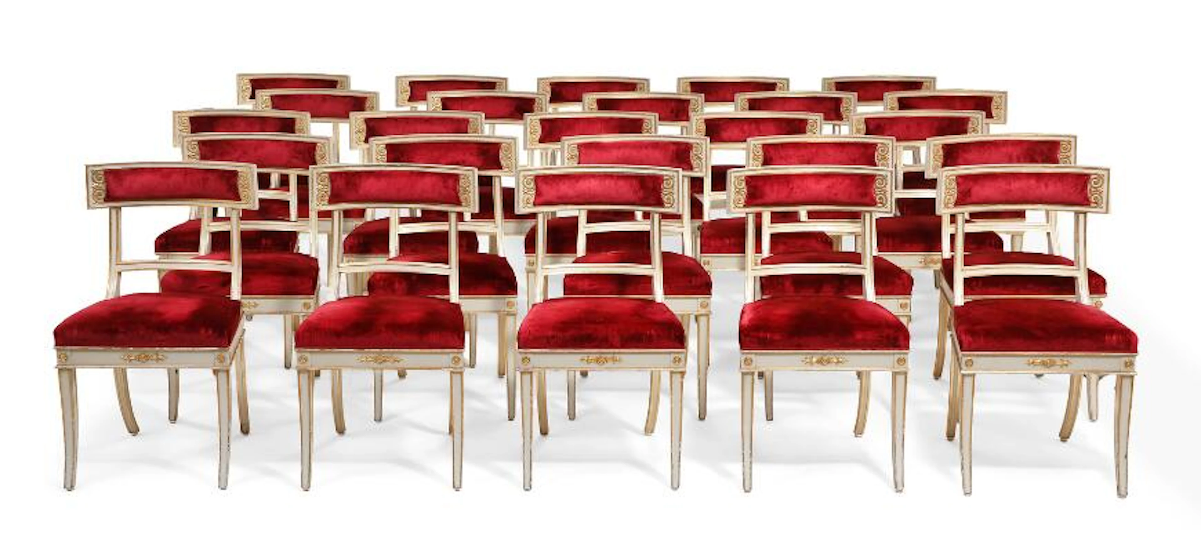 Emanuel Monberg: A set of 25 chairs. The chairs are made for the bulding
