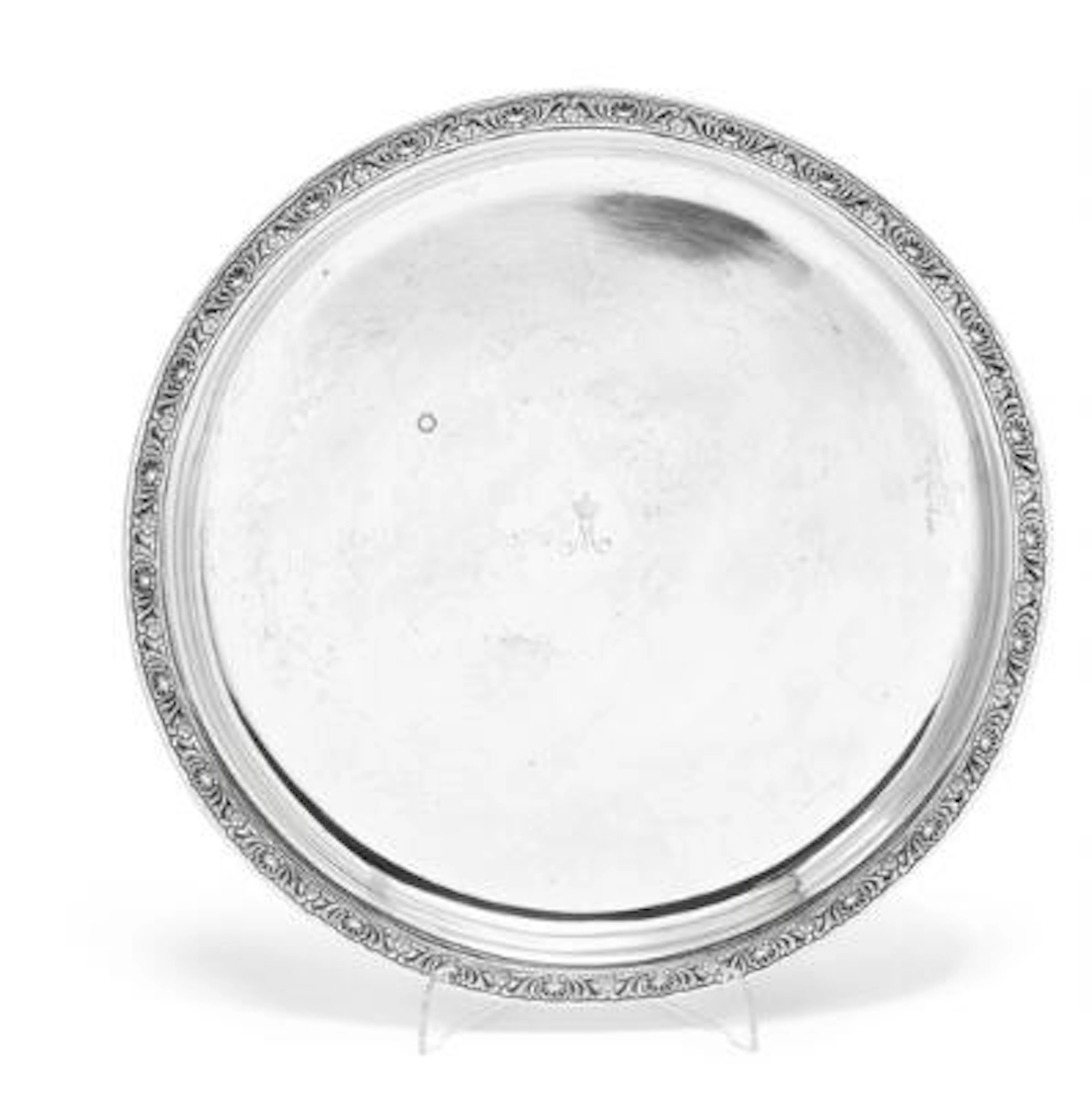 Georg Christian Friedrich Sick: A silver tray, monogram for Duchess