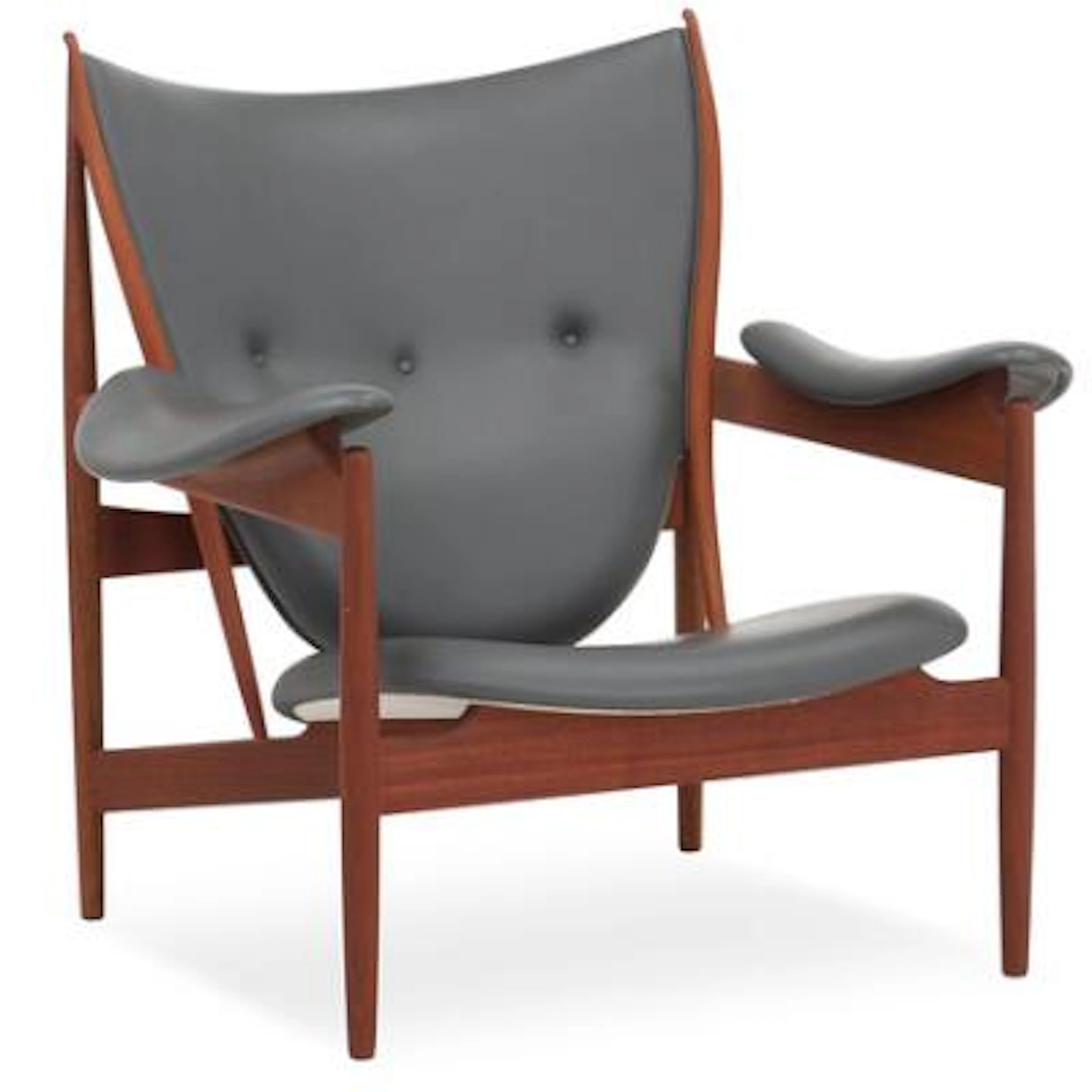 Finn Juhl: "Chieftain Chair". A mahogany easy chair. Upholstered with