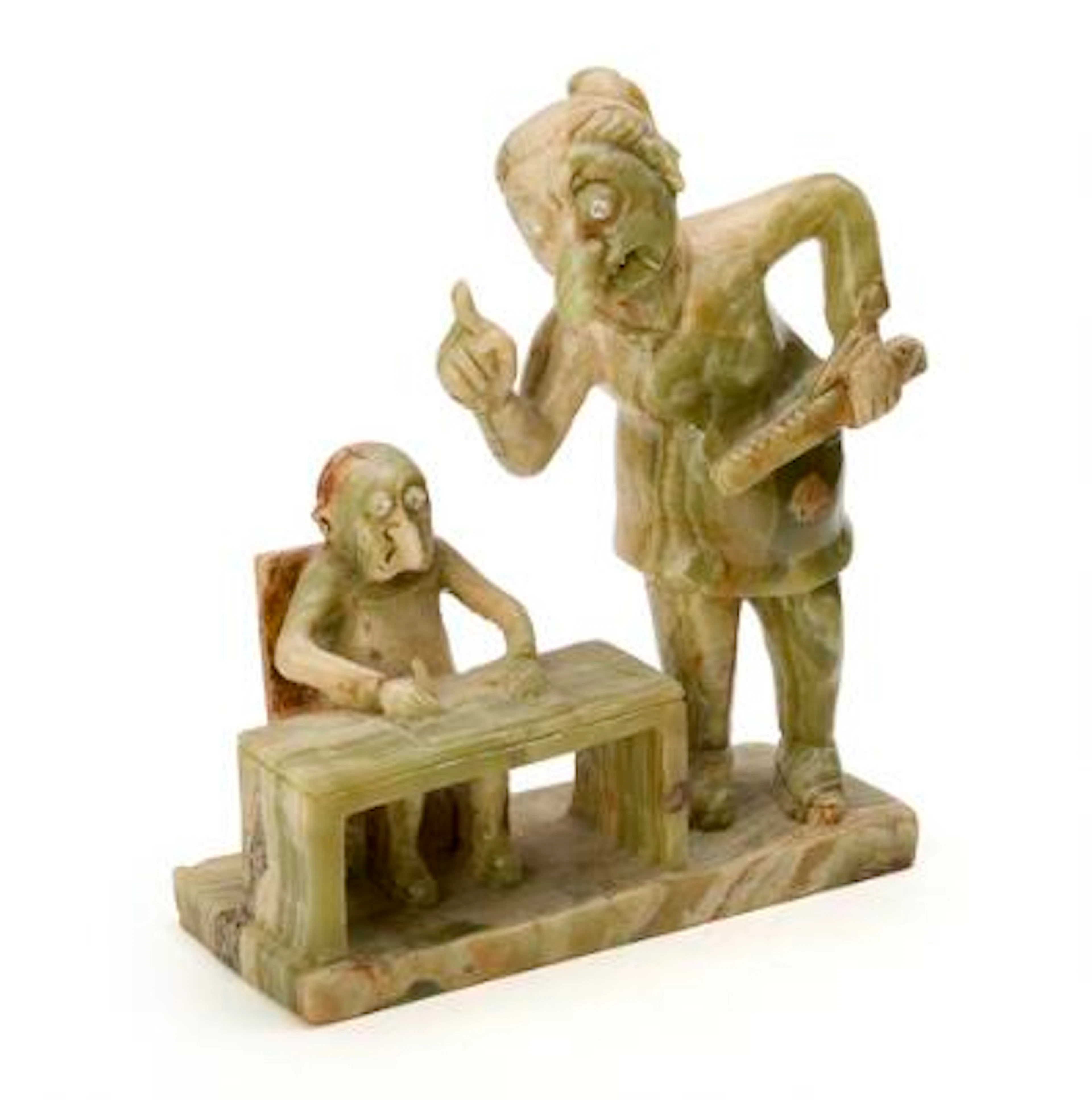 Jes Brinch: On the School Bench. Signed Jes Brinch 2010. Lacquered