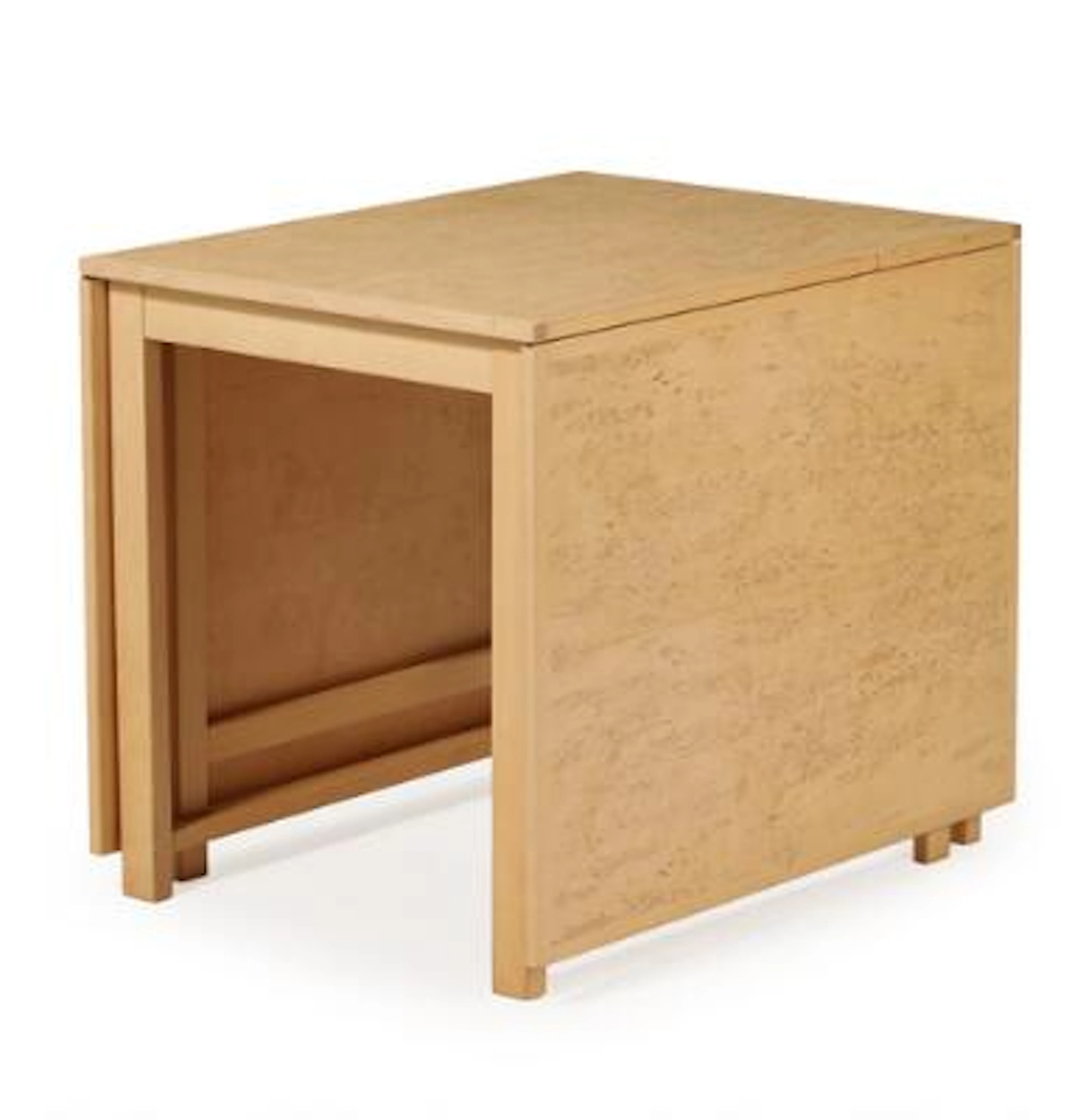 Scandinavian furniture design: A birch and masur birch foldable dining