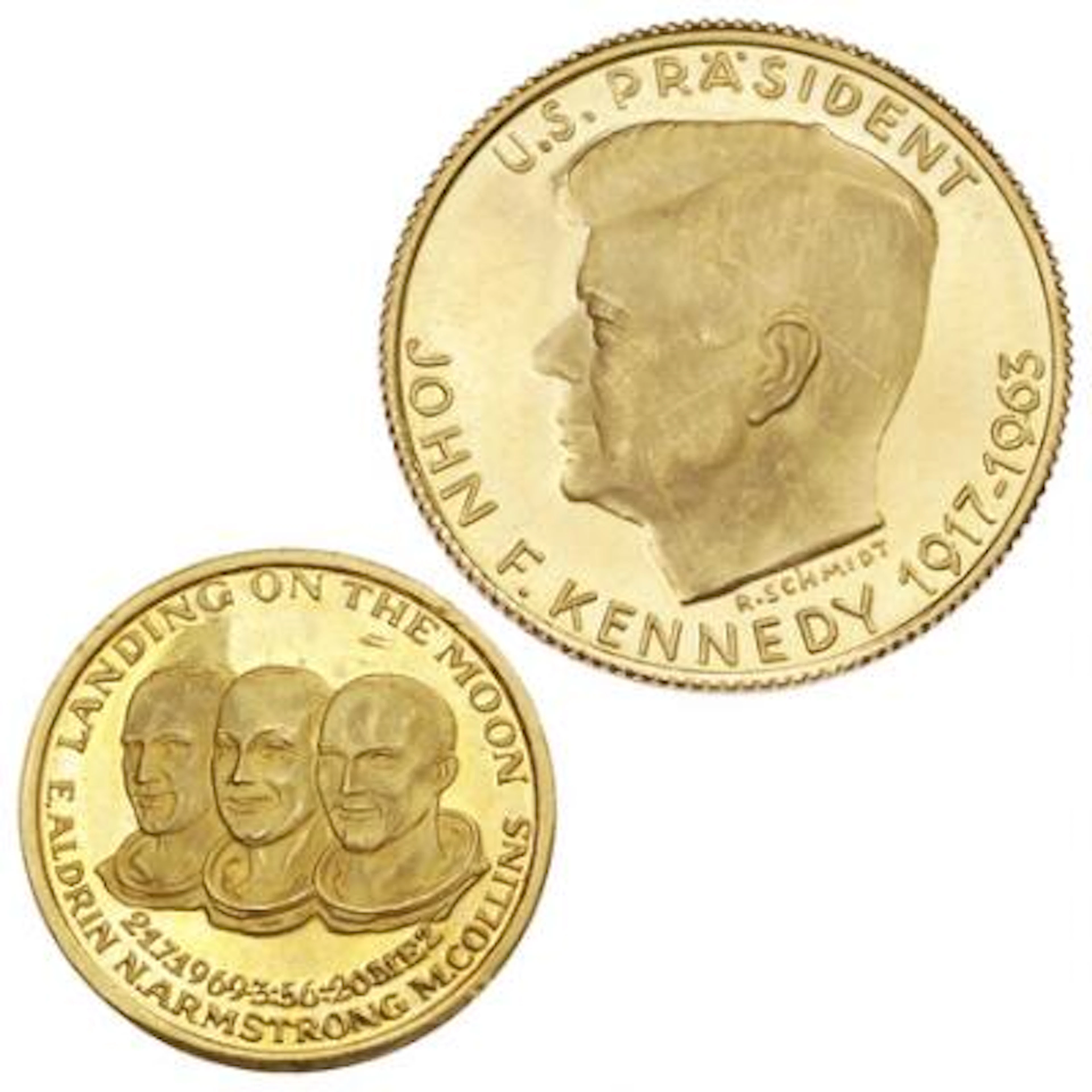 USA, commemorative medal, John F. Kennedy, 1917–1963, Au, 10.0 g (900/1000);