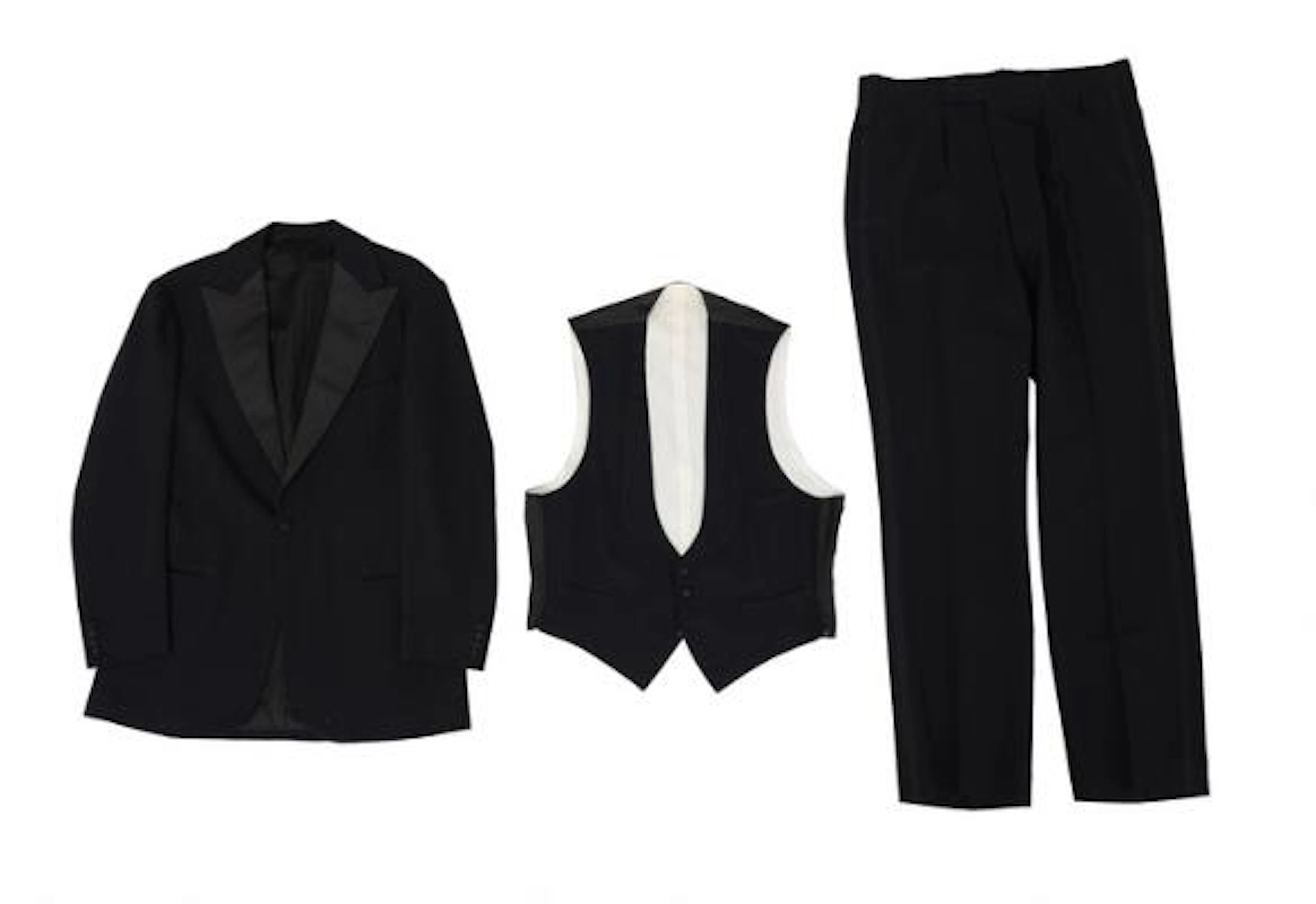 Alfred Alm: A three-piece black barathea tuxedo. 1971. (3) – Bruun
