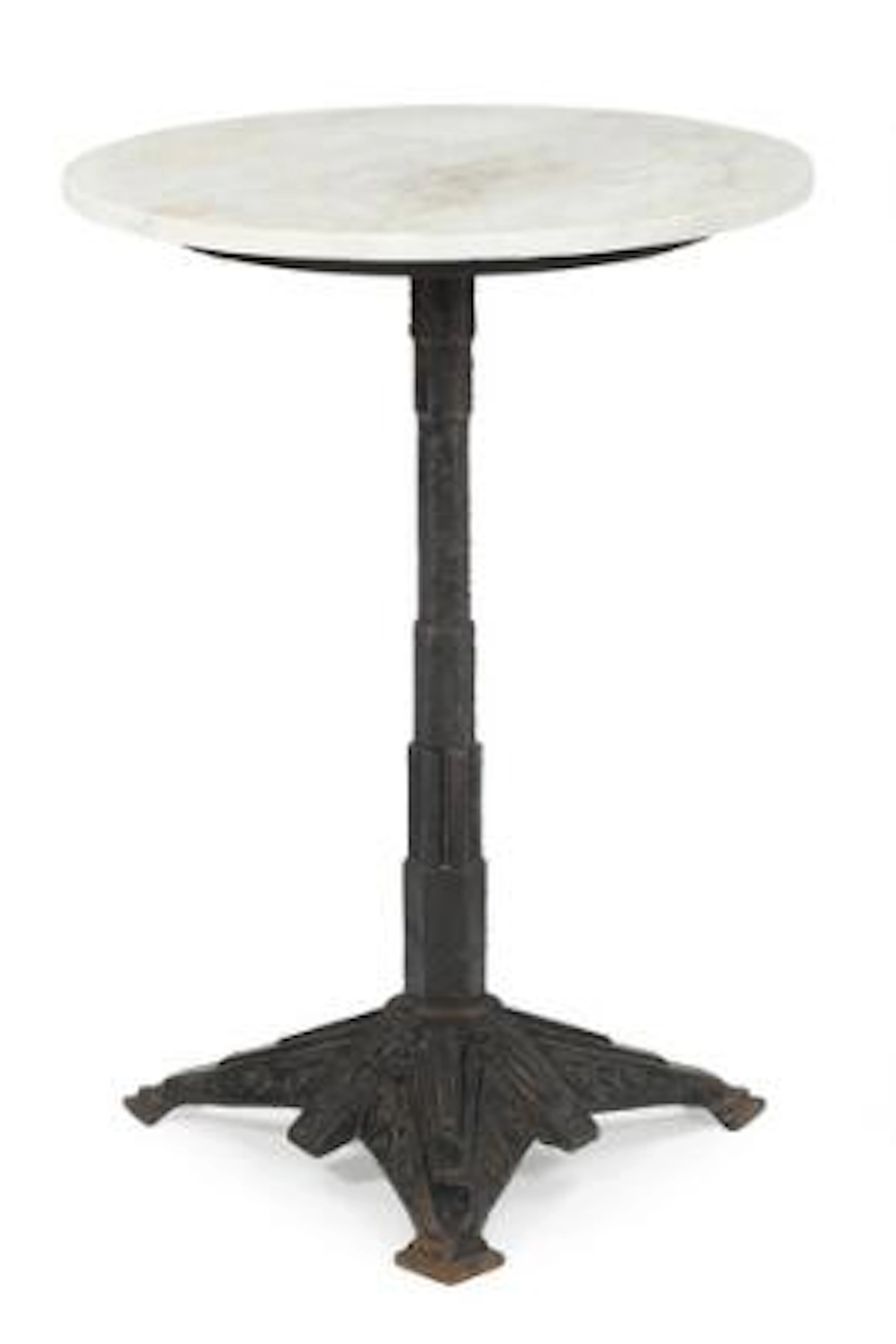 Louis Vuitton: An Art Deco café table with cast iron frame and white