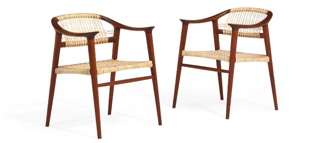 Rolf Rastad & Adolf Relling: “Bambi”. A pair of teak armchairs. Seat