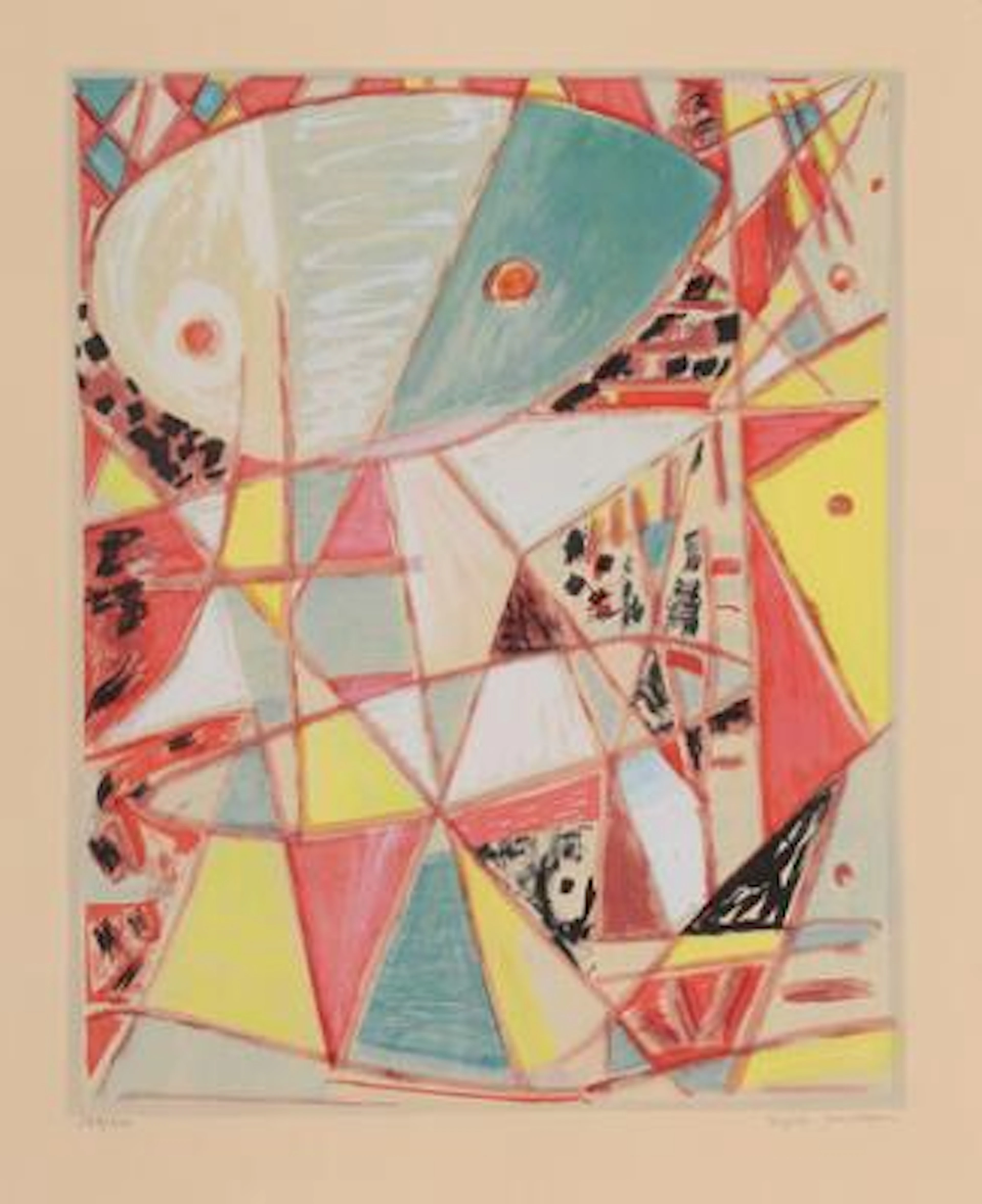 Egill Jacobsen: Composition with masks. Signed Egill Jacobsen, 129/310.