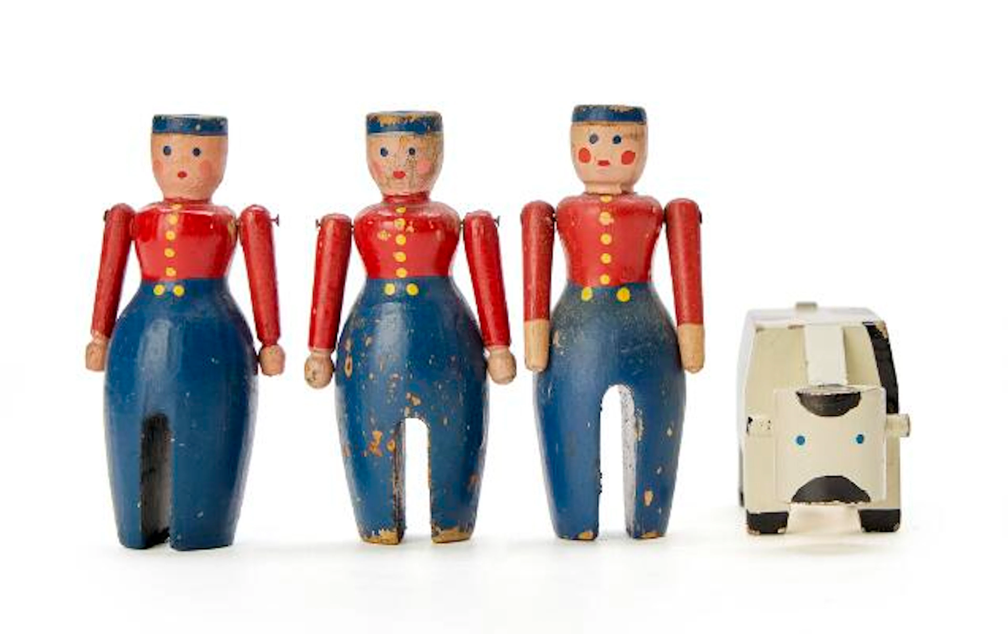 Kay Bojesen: A collection of lacquered wood toys, comprising three