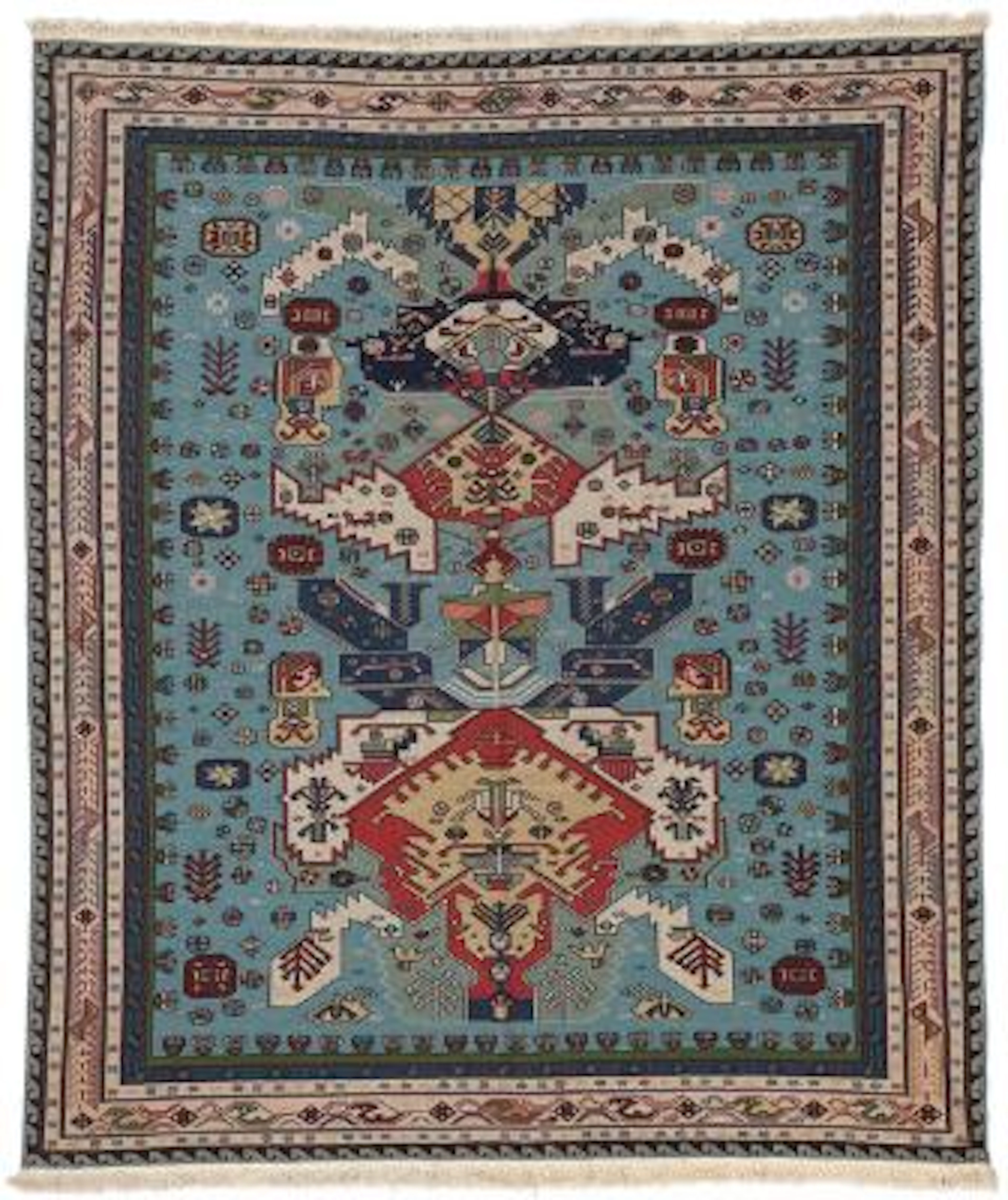 An Azerbijan sumak carpet, Caucasus. 18th century dragon design. Late