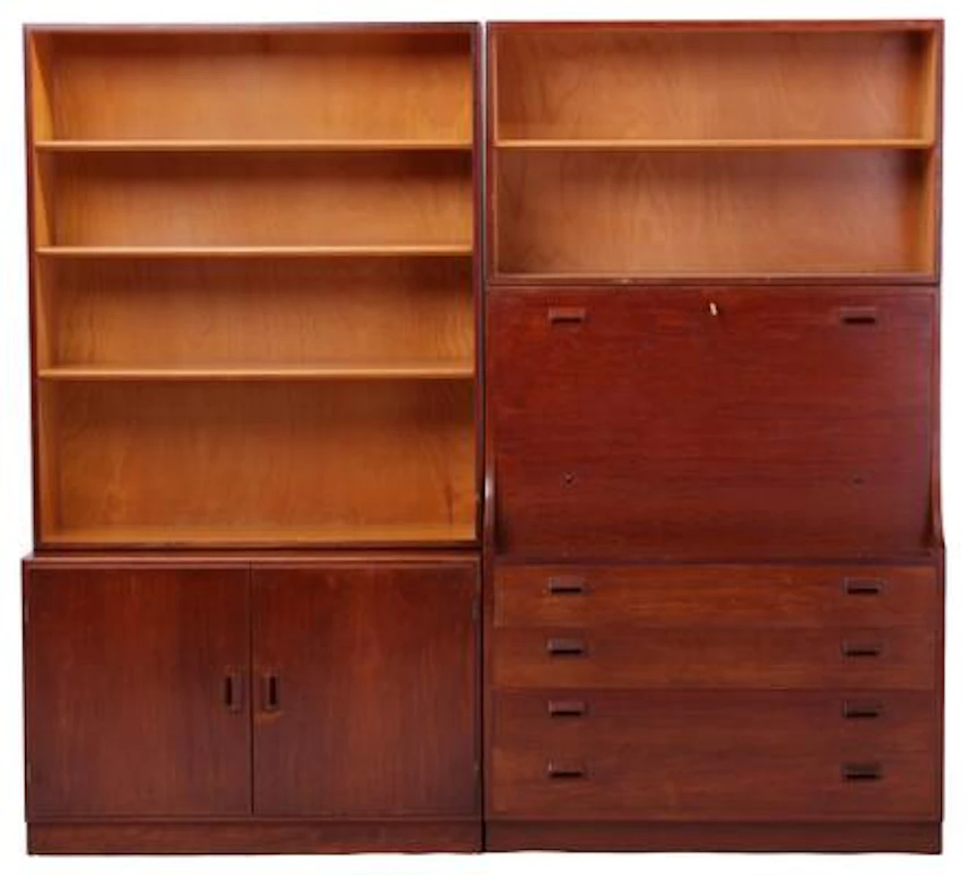 Børge Mogensen: Shelving system in teak, comprising two bookcases