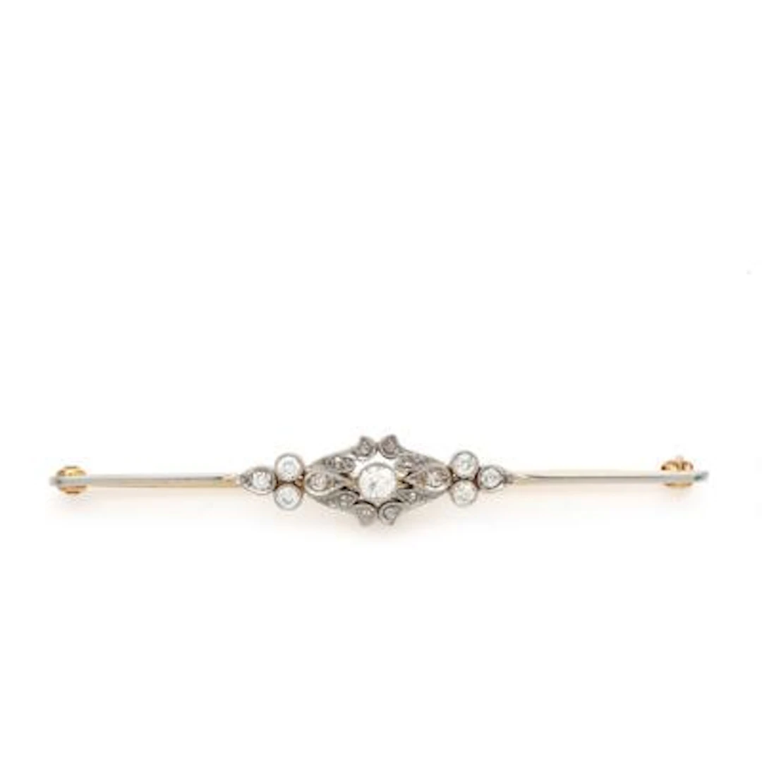 Belle Epoque diamond brooch set with old- and rose-cut diamonds, mounted