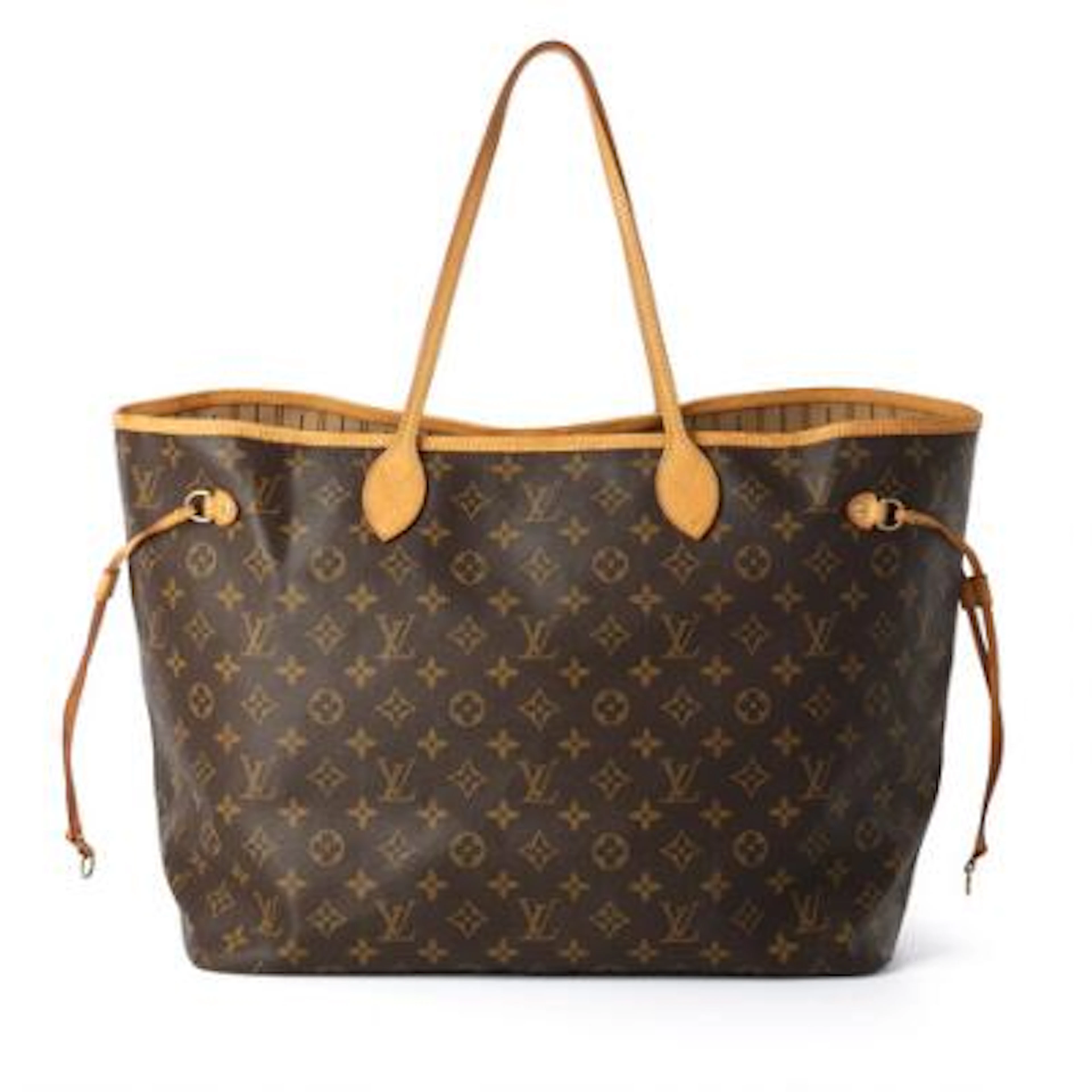 Louis Vuitton: A "Neverfull GM" tote bag of brown monogram canvas