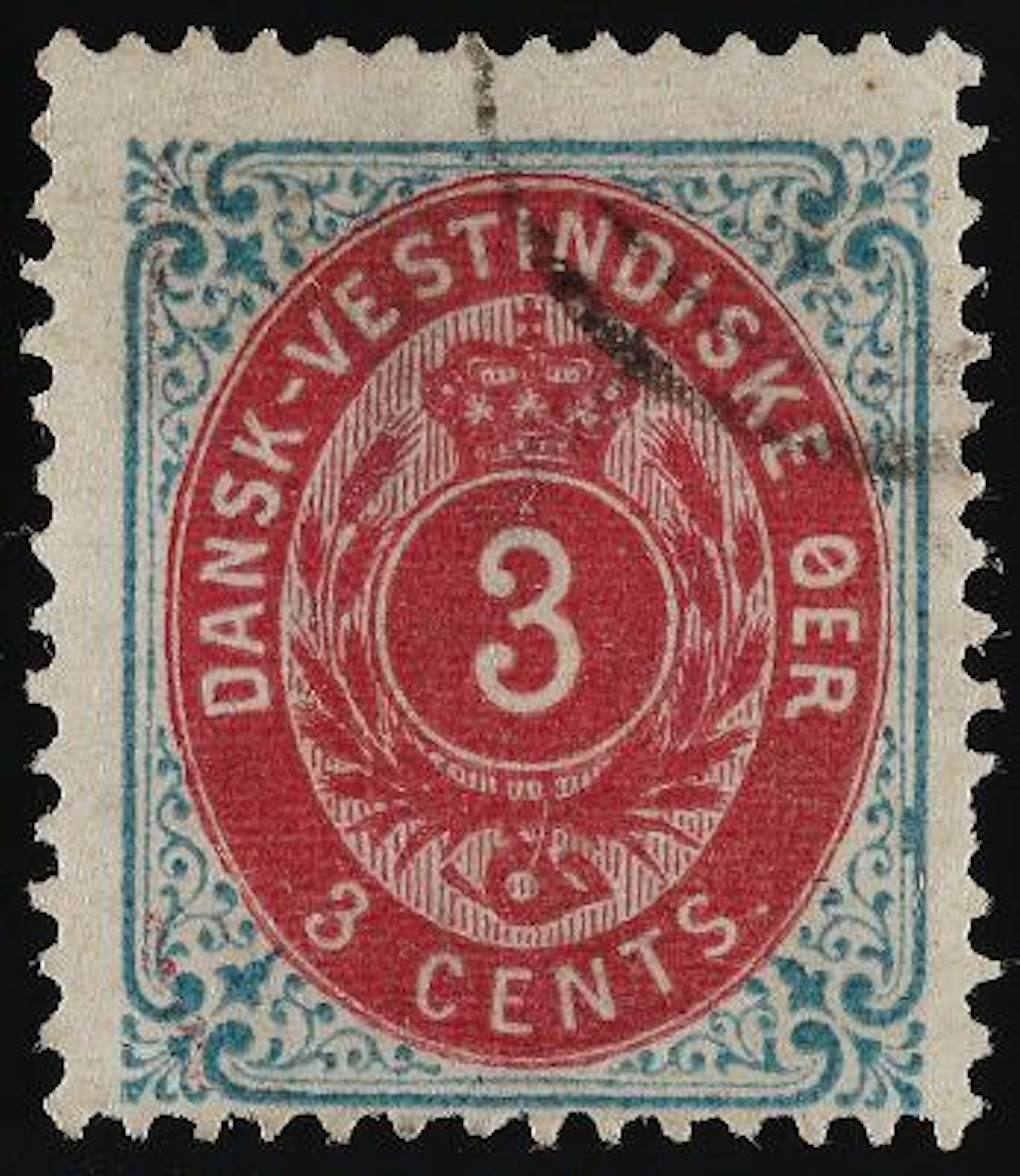 1873. 3 cents, 1.print, pos. 18 with ISOLATED INVERTED FRAME. Lightly