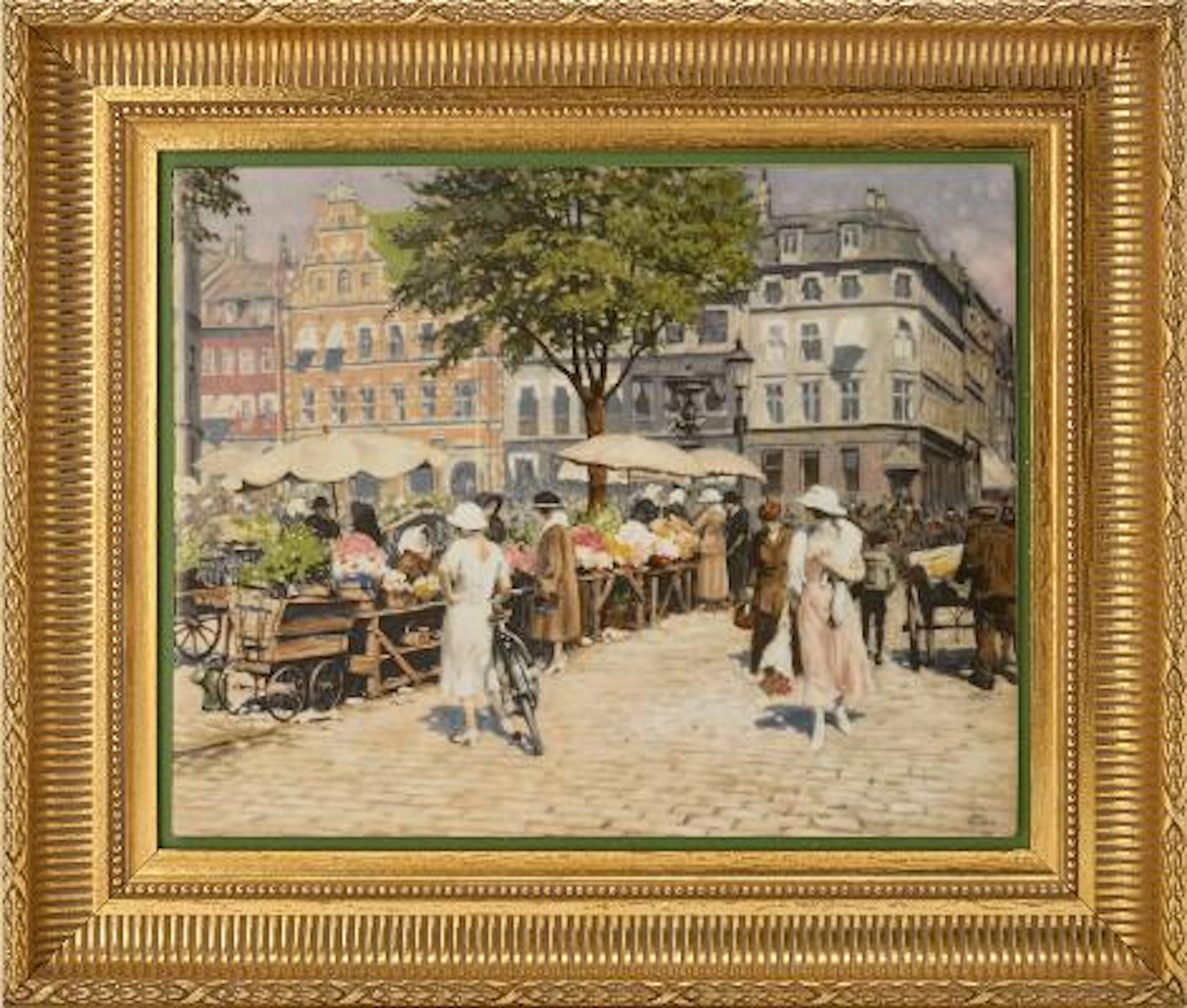 Four porcelain plaques, "Copenhagen Views, Paul Fischer". Bing & Grøndahl.
