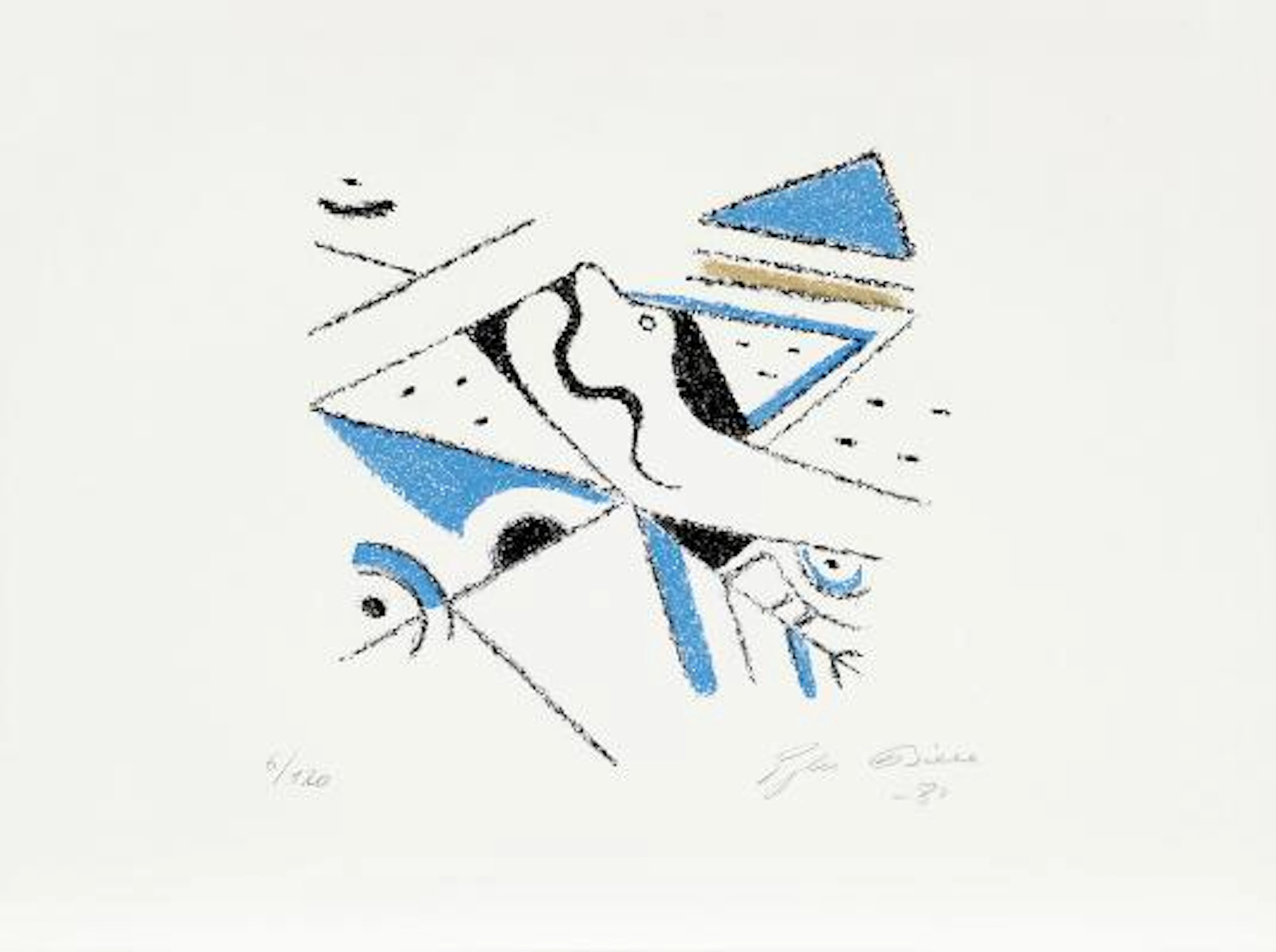 Ejler Bille: Untitled. Signed Ejler Bille 81, 6/120. Lithograph in