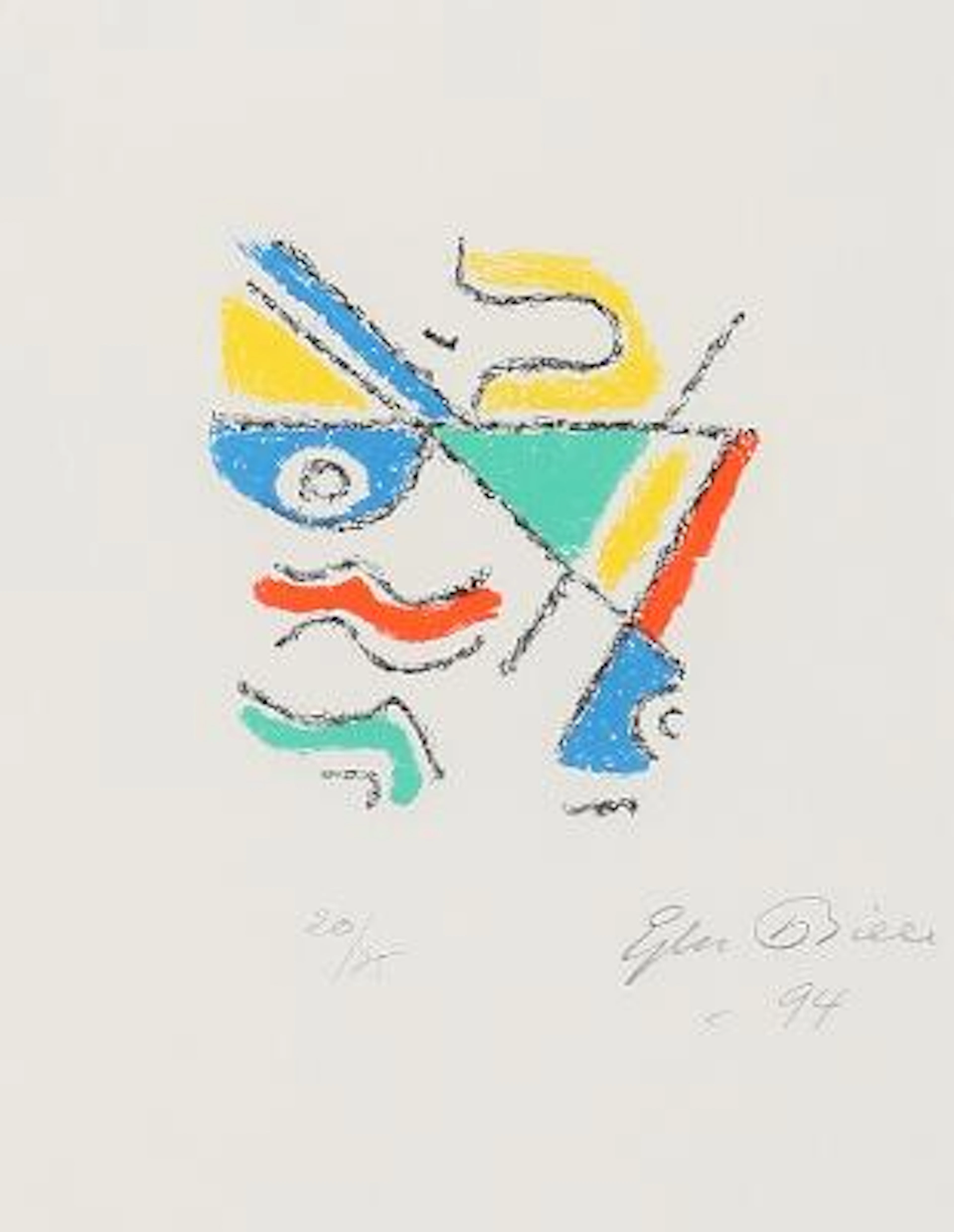Ejler Bille: Three compositions, 1994. Signed Ejler Bille 94, 20/75.
