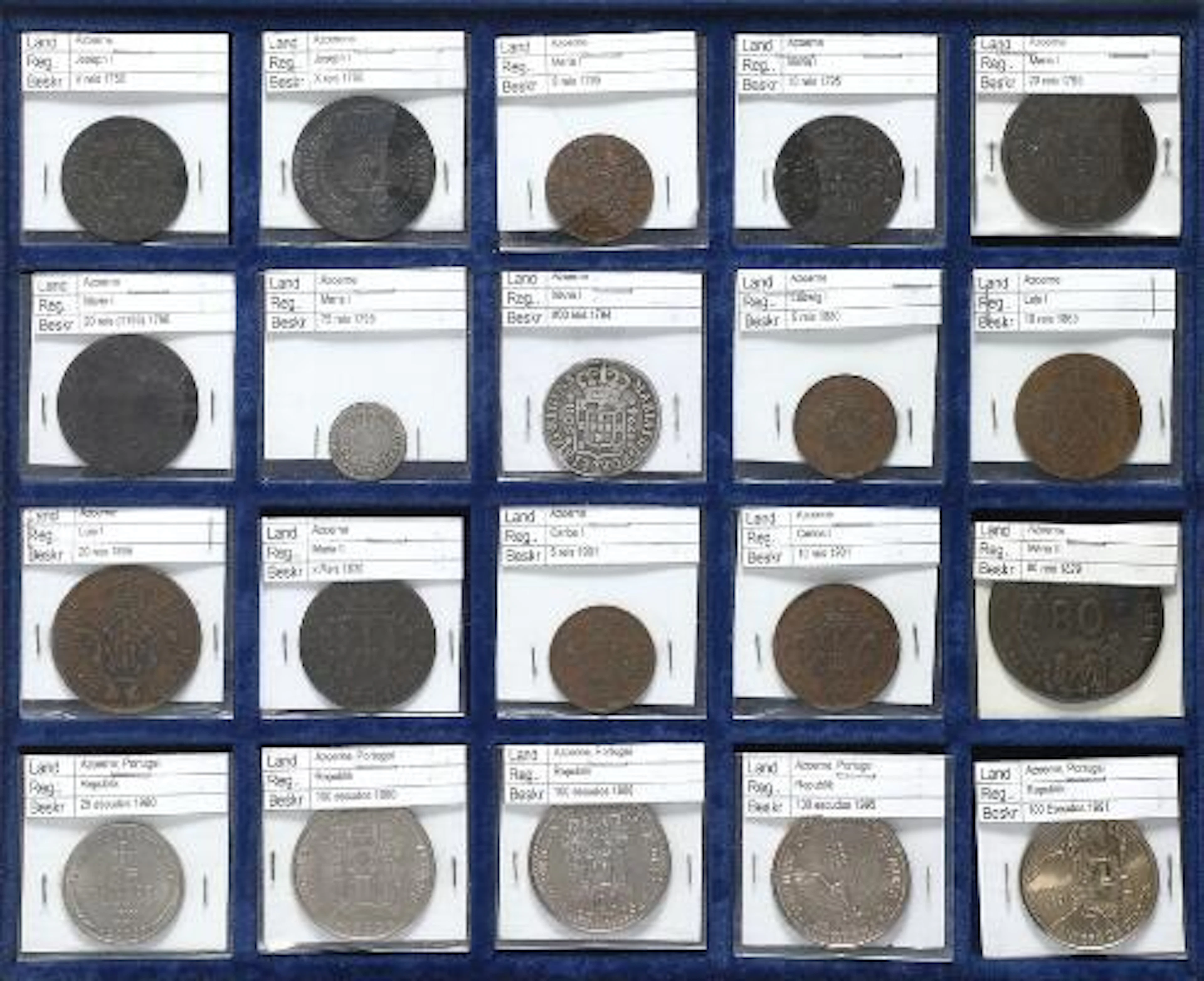 Portugal, Azores, collection of coins, in total 20 pcs – Bruun Rasmussen