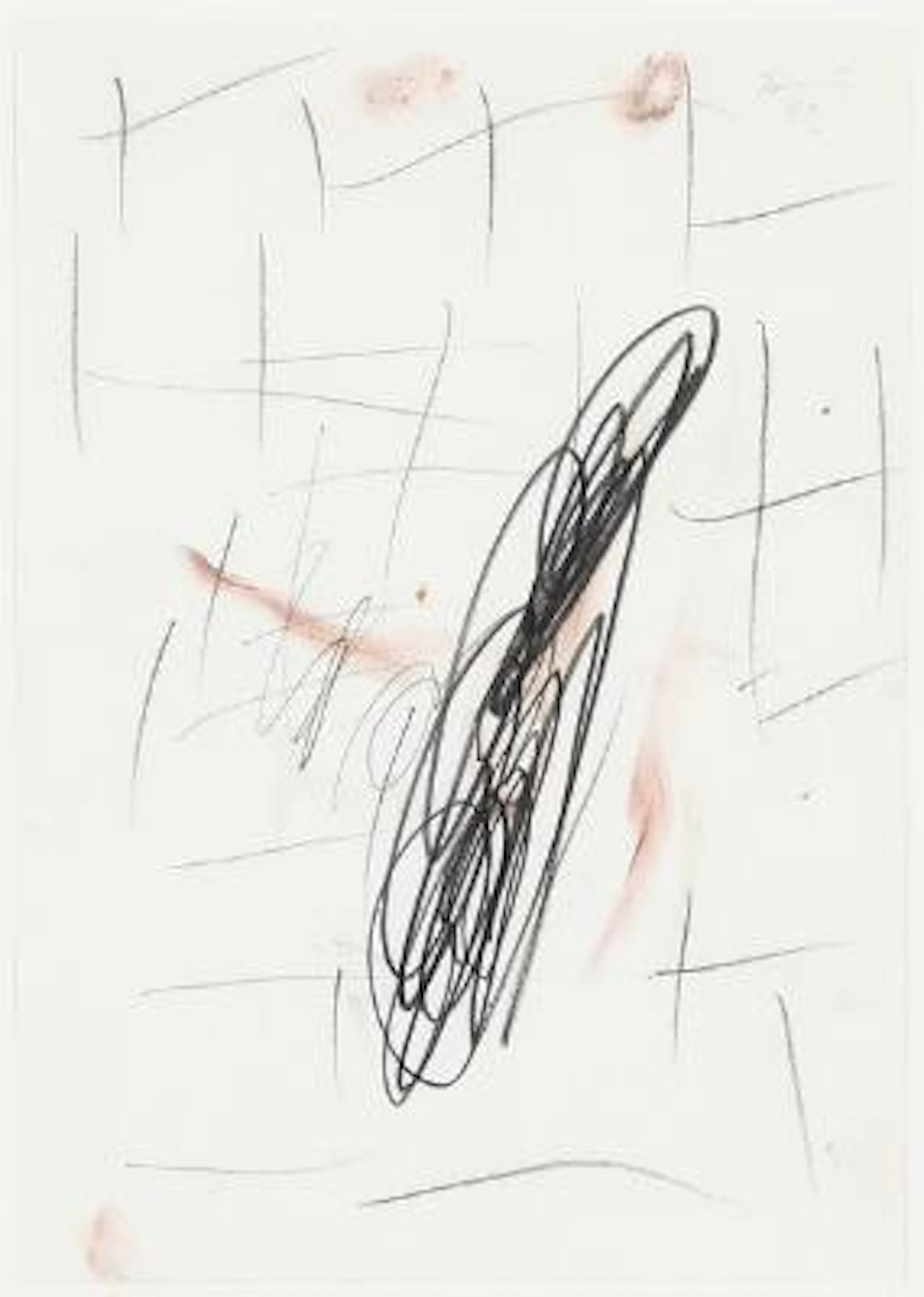 Günther Förg: Untitled, 93. Signed Förg. Black chalk and oil chalk