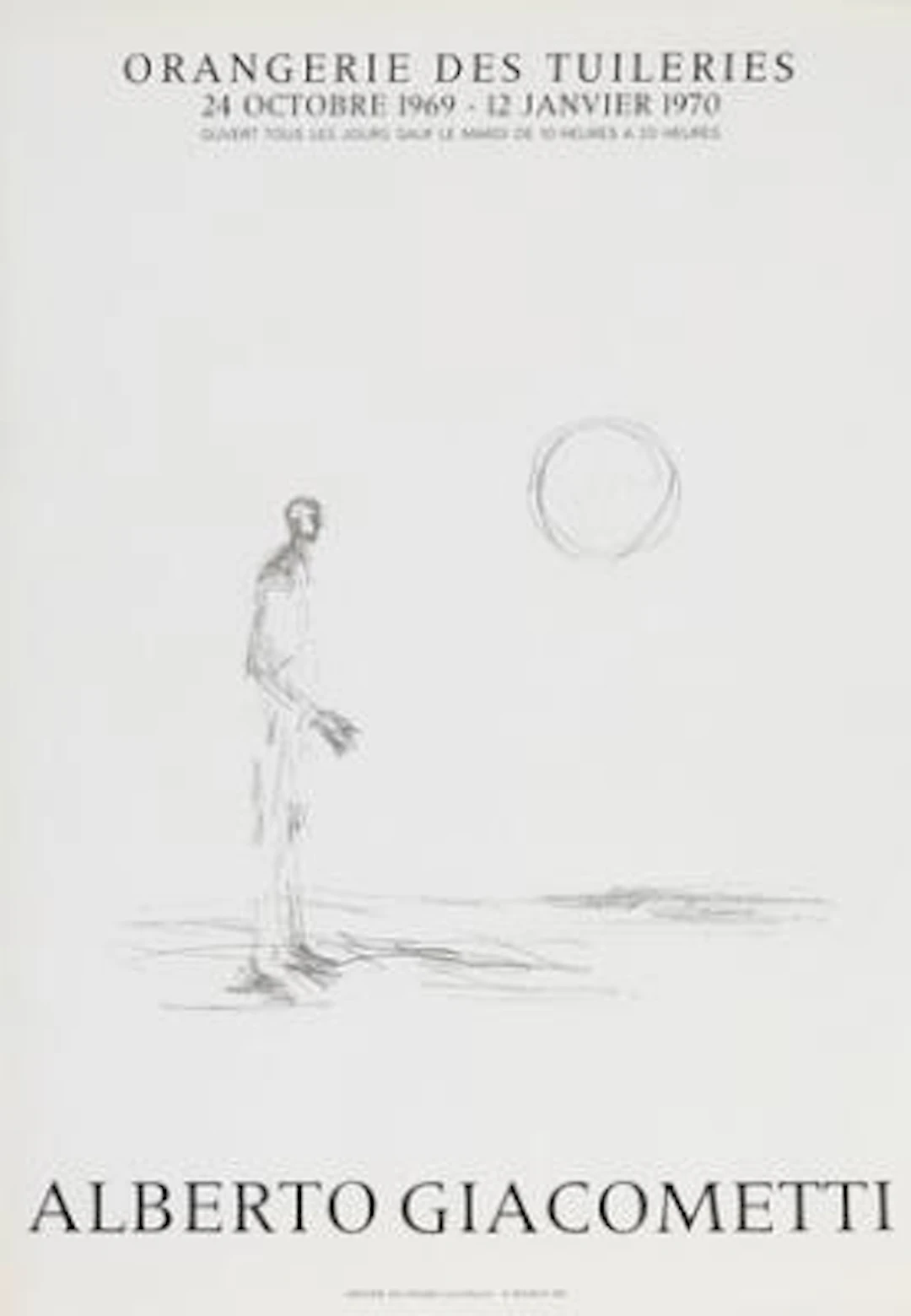 Alberto Giacometti: “Orangerie des tuileries”. 1969-70. Unsigned.