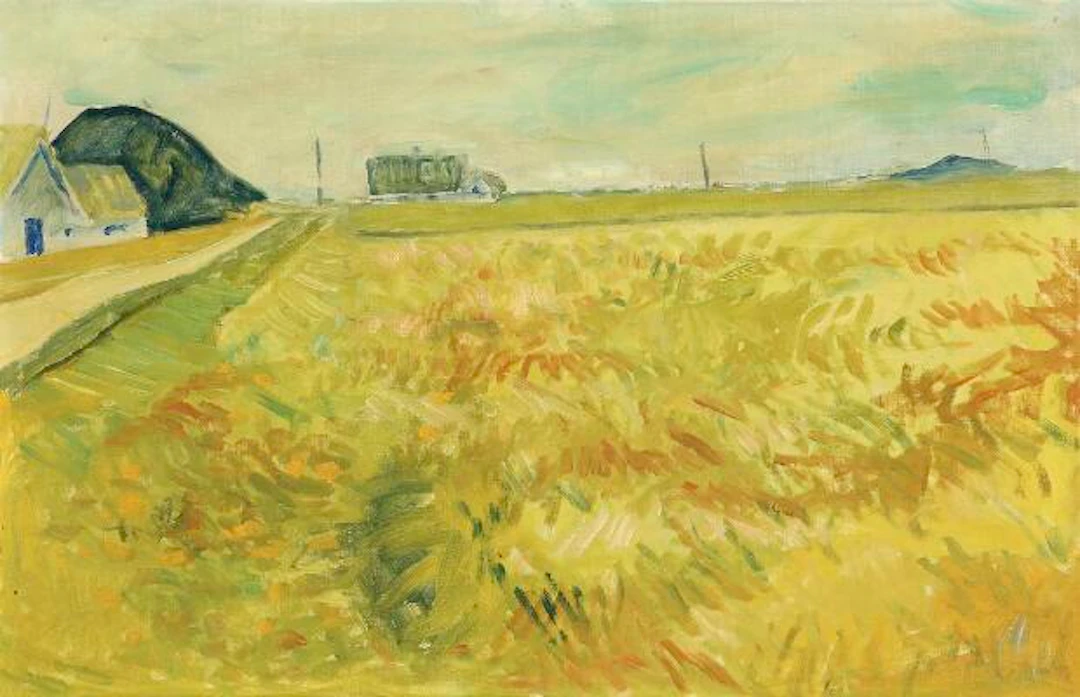 Axel P. Jensen: Landscape. Unsigned. Oil on canvas. 65 x 92 cm. –