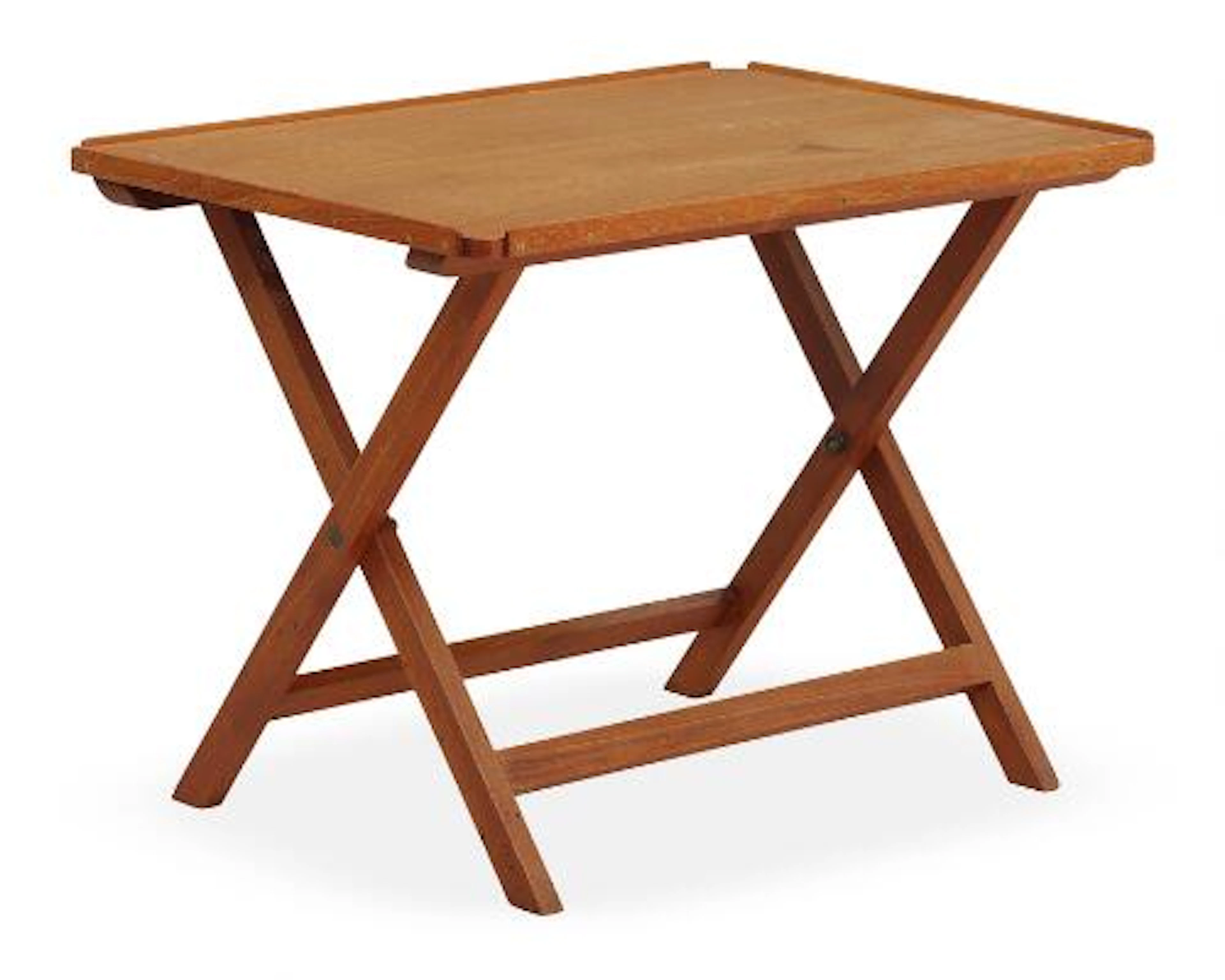Kaare Klint: Folding table of teak. Top with raised edges with brass