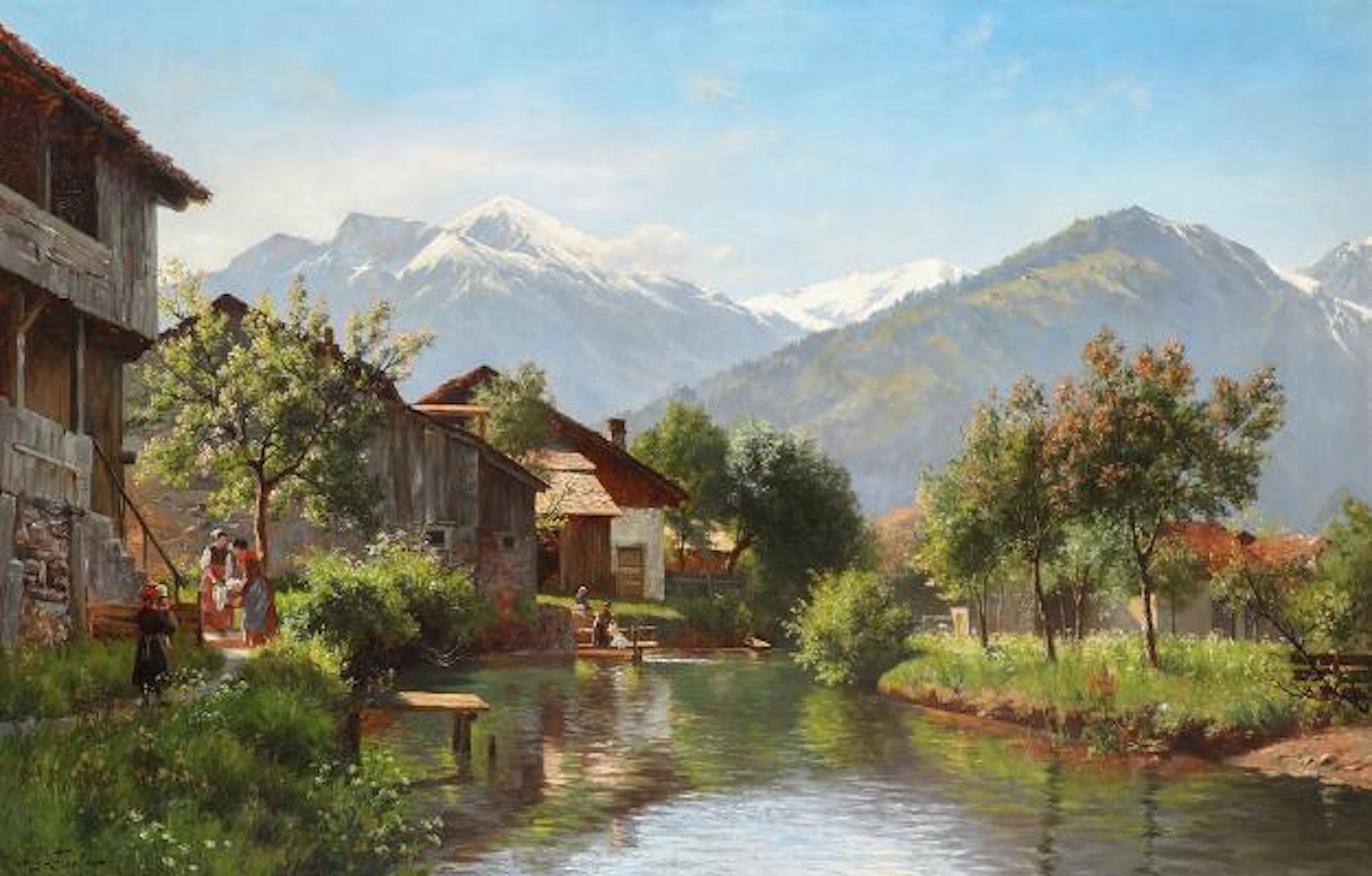 August Fischer: Landscape from Northern Italy. Signed and dated Aug.