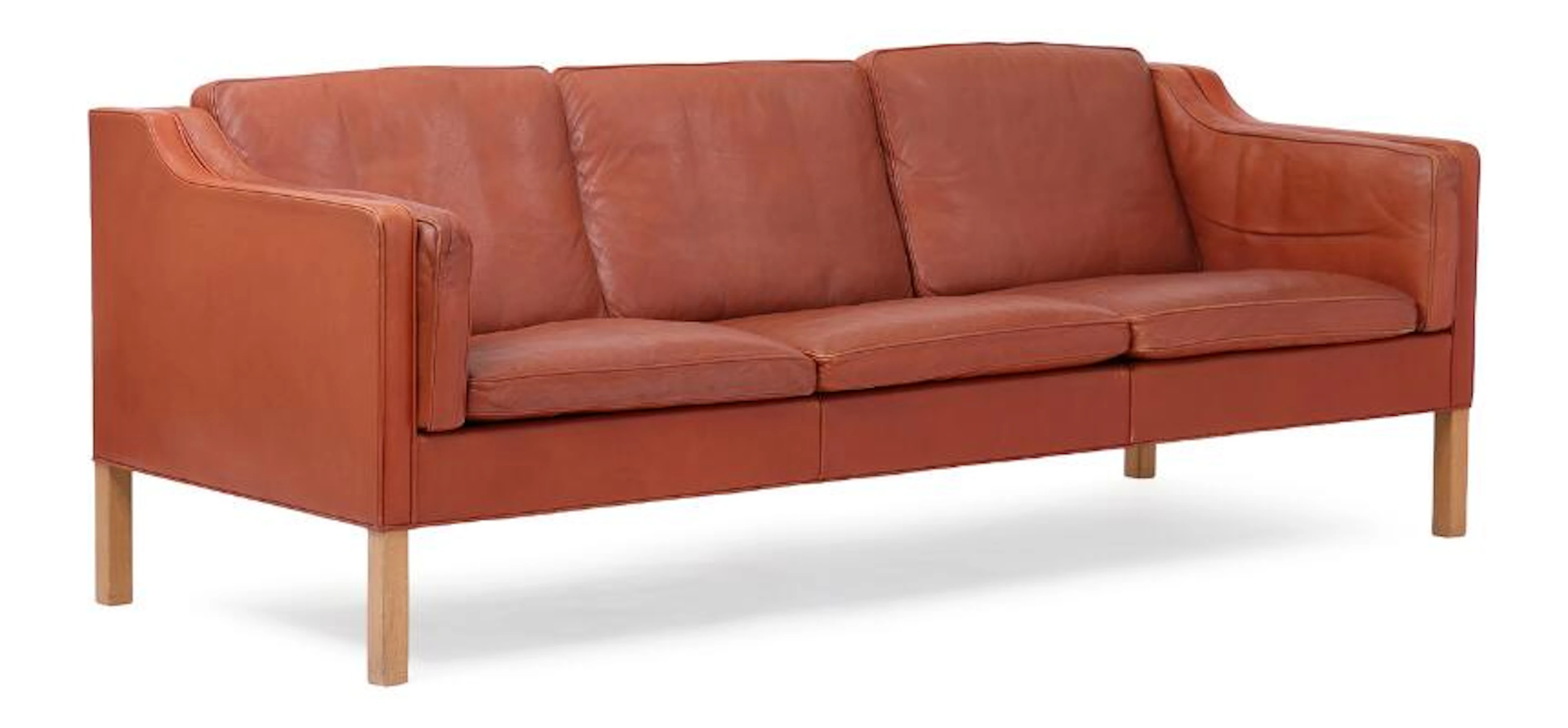 Børge Mogensen: Freestanding three seater sofa with oak legs. Seat
