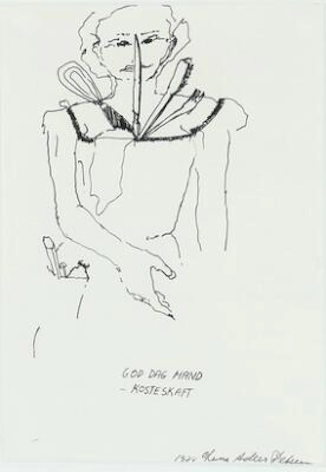 Lene Adler Petersen: Four compositions. All signed 1974. Ink on paper.