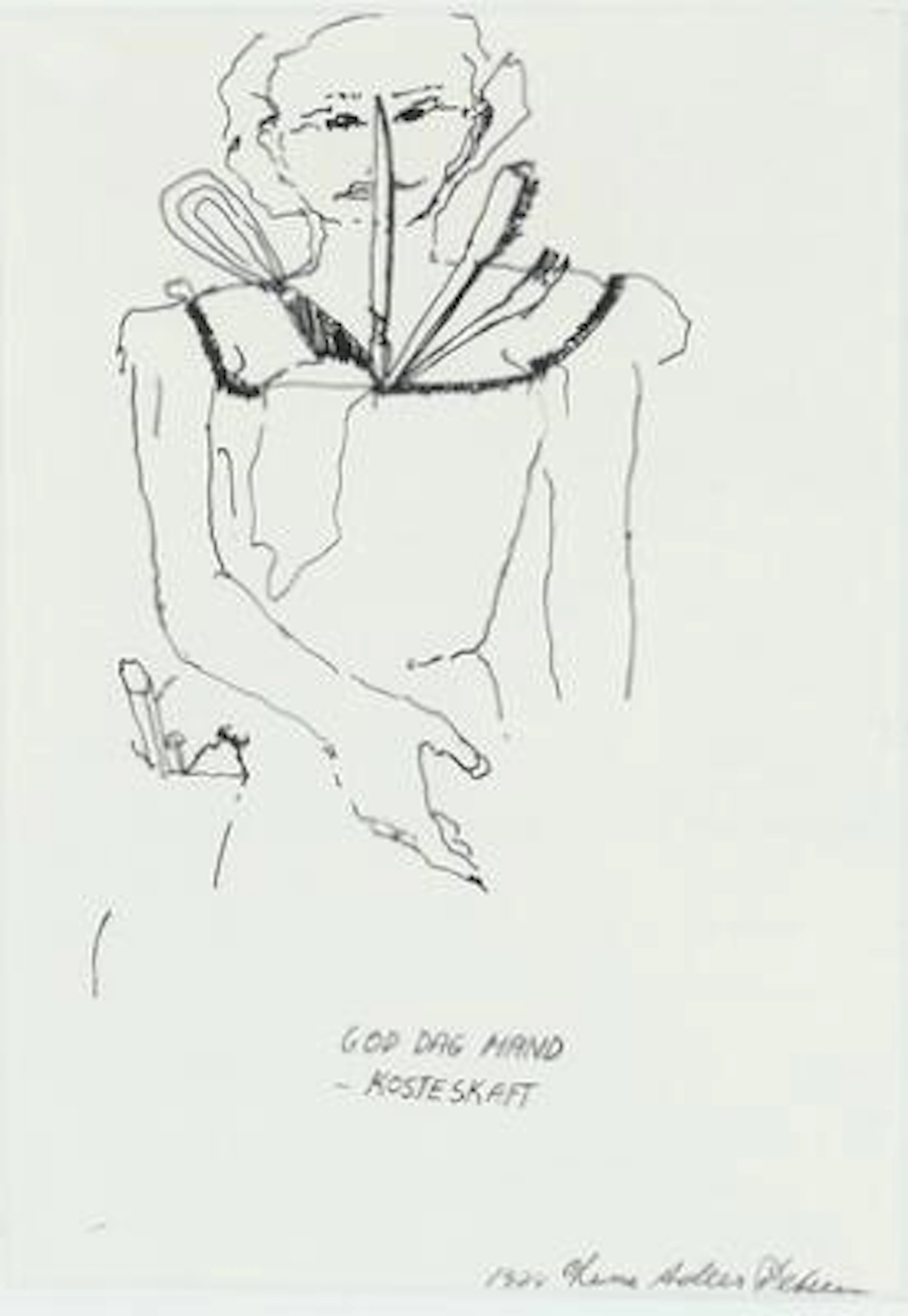 Lene Adler Petersen: Four compositions. All signed 1974. Ink on paper.
