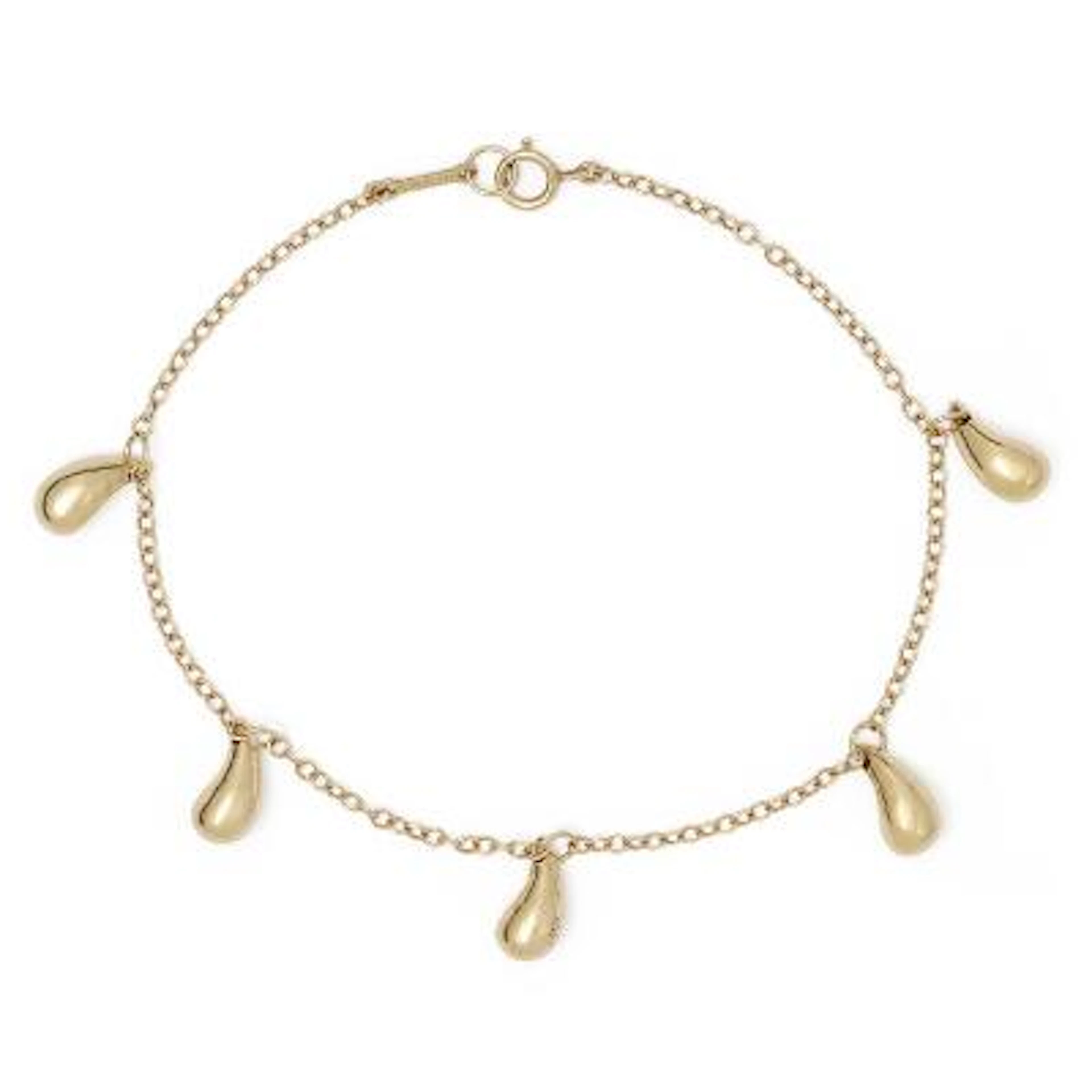 Tiffany & Co.: A "Teardrop" bracelet of 18k gold set with five charms.