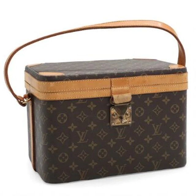 Louis Vuitton: A vintage beauty box of brown monogram coated canvas