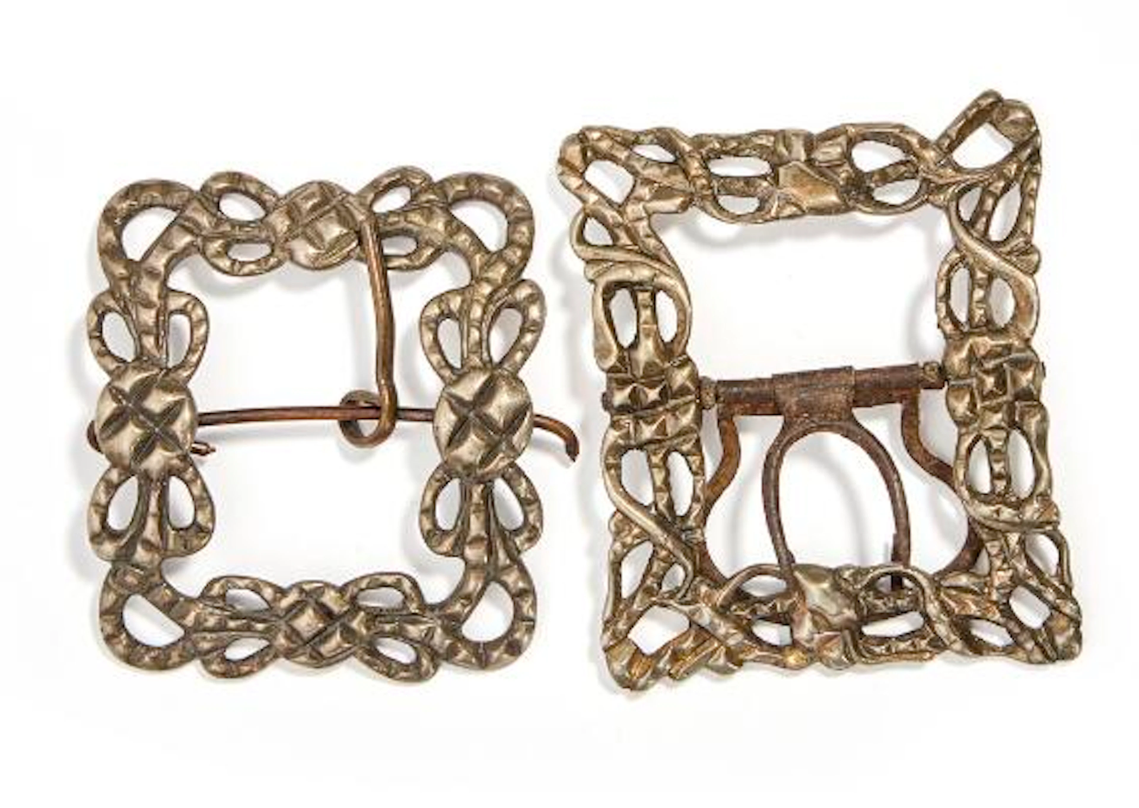 Two Danish Louis XVI silver shoe buckles. Detleff Pape and Jacob Schouw.