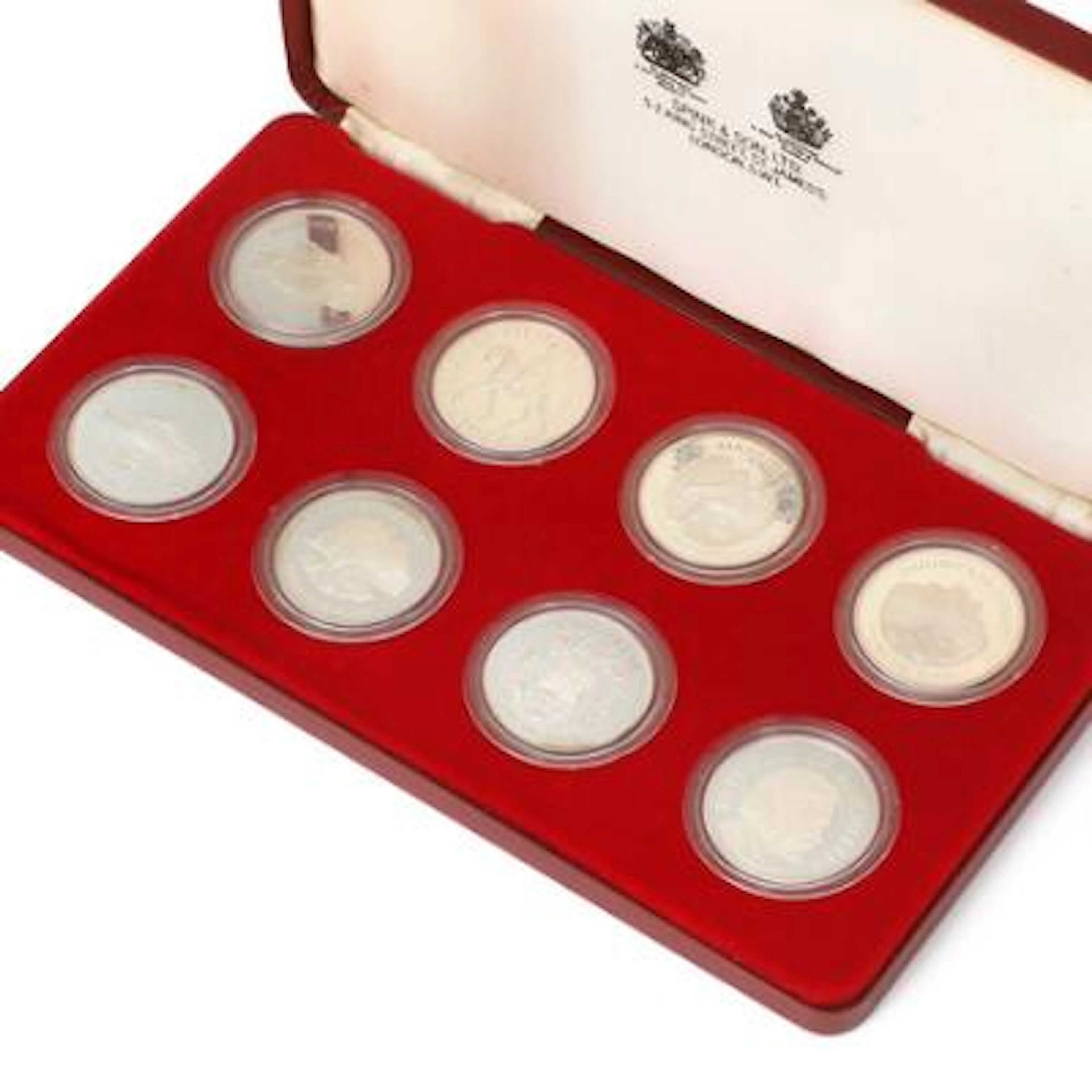 England, collection of silver coins commemorating Elizabeth's Silver